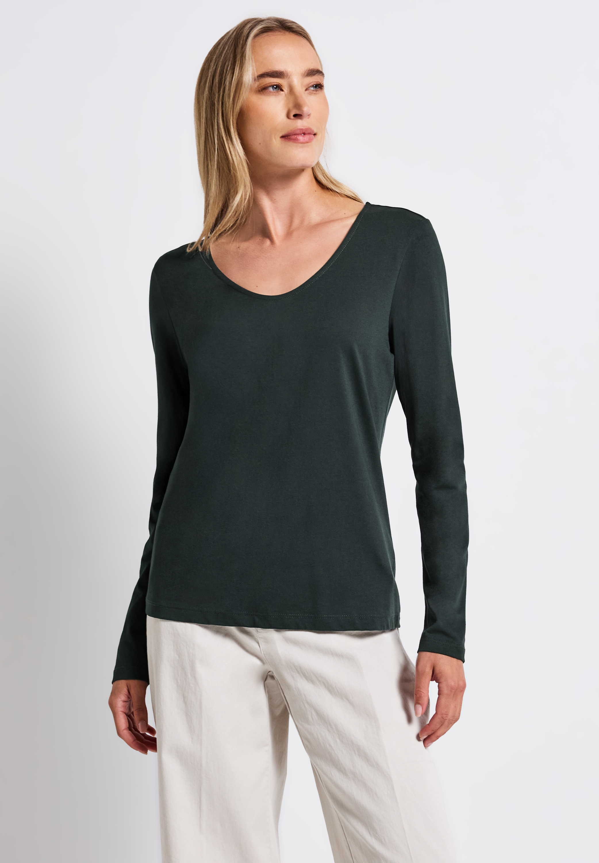 STREET ONE Langarmshirt, im soften Baumwoll-Mix günstig online kaufen