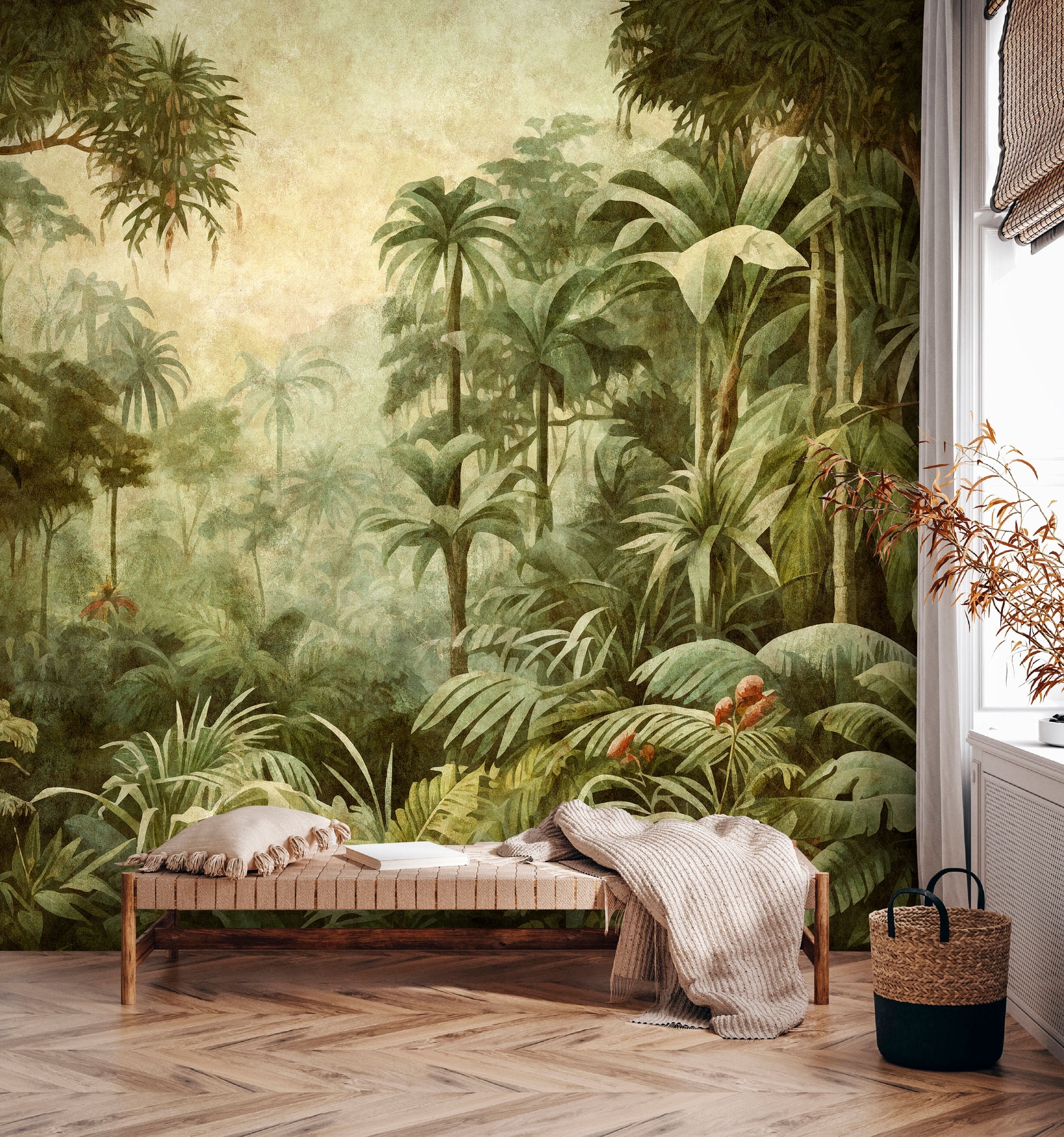 living walls Fototapete »Walls by Patel 5 Fototapete Tropisches Dschungel-Panorama« tropisch glatt Tropisches Dschungel-Panorama auf 200 g/m² Premium-Vlies