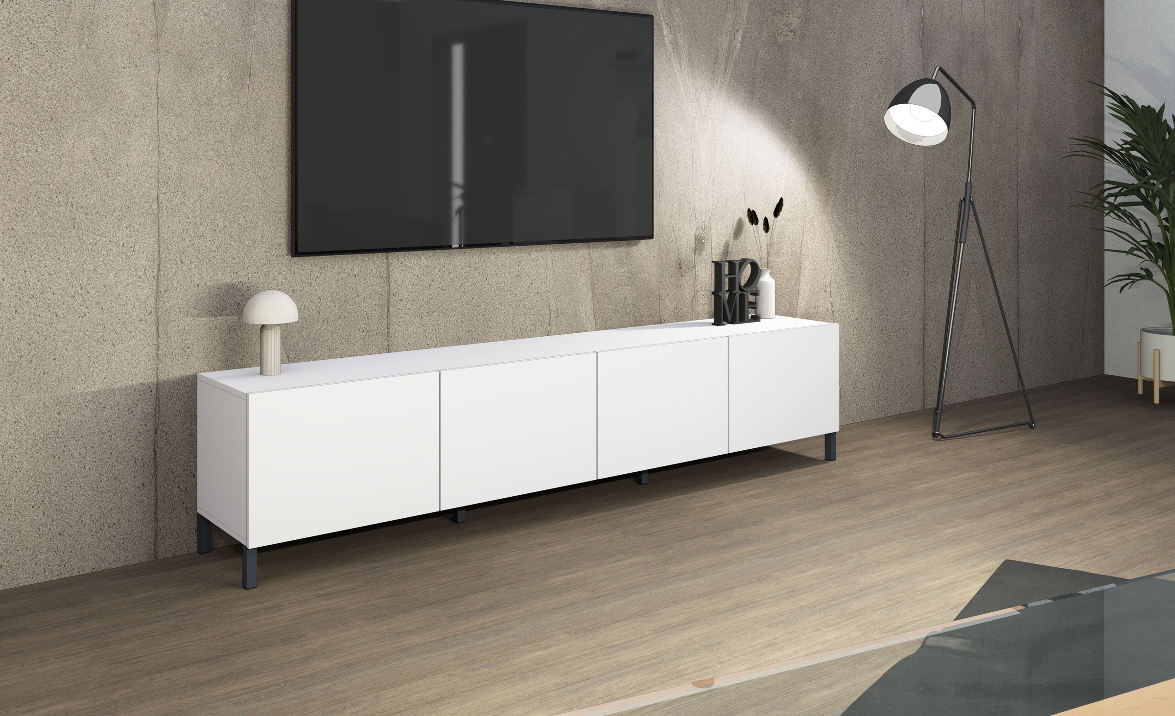 borchardt Möbel Lowboard, Metallfüße, grifflose Optik
