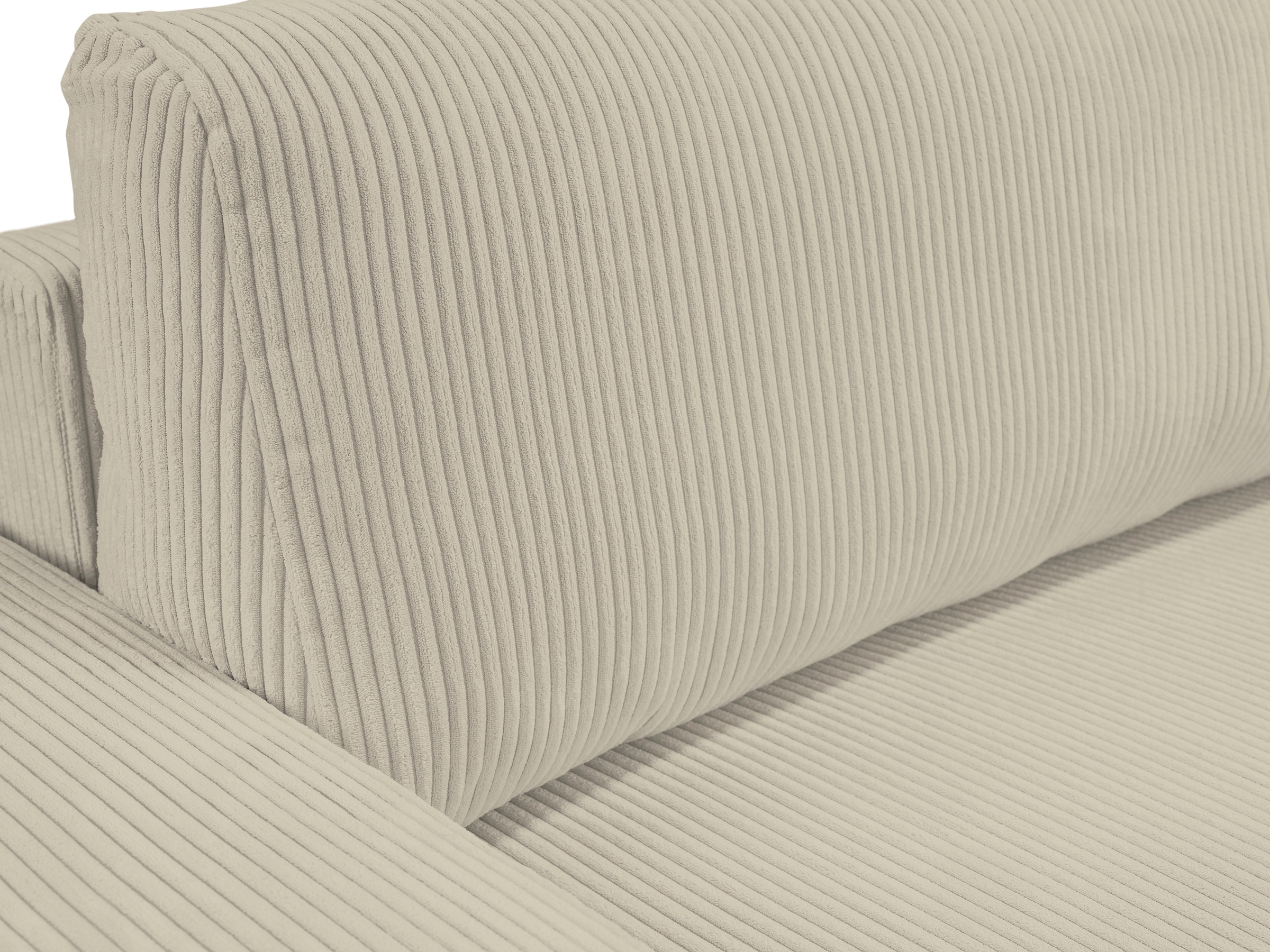 WERK2 Ecksofa »Rotterdam-L, kuschelweicher Cord oder Breitcord, L-Form, Breite 267 cm« Design Ecksofa mit Schlaffunktion & Bettkasten, Cord, Natur