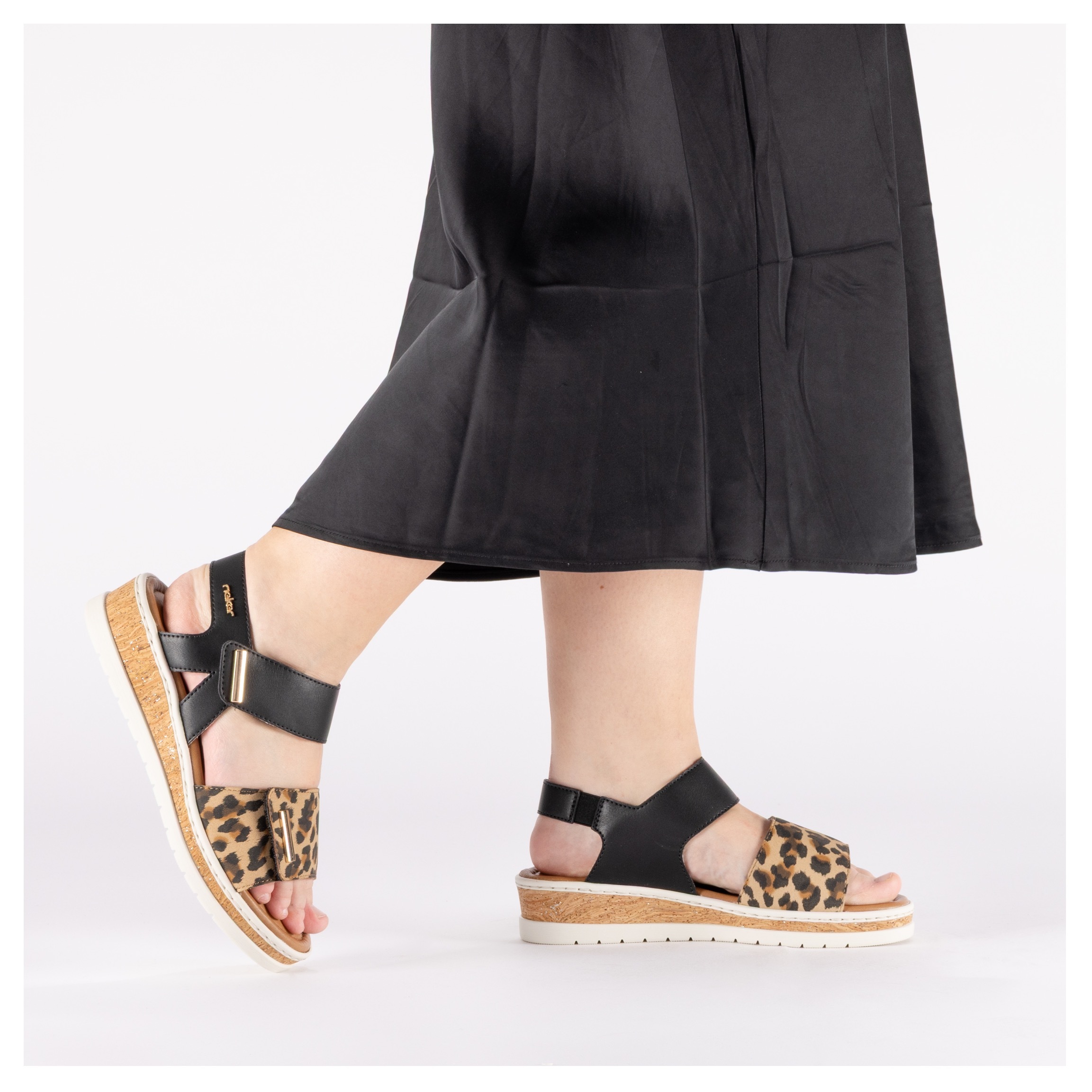 Rieker Keilsandalette  Sommerschuh, Keilsandalette, Plateausandale mit Klett