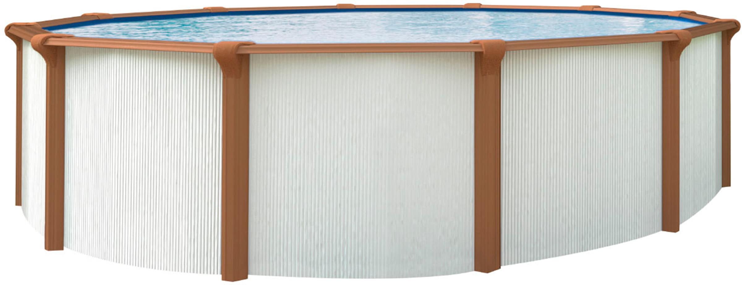 KWAD Rundpool "Green line Evolution", (Komplett-Set, 10 tlg.), 3,6x1,32 white- wood Folie in blau, sand oder grau erhält