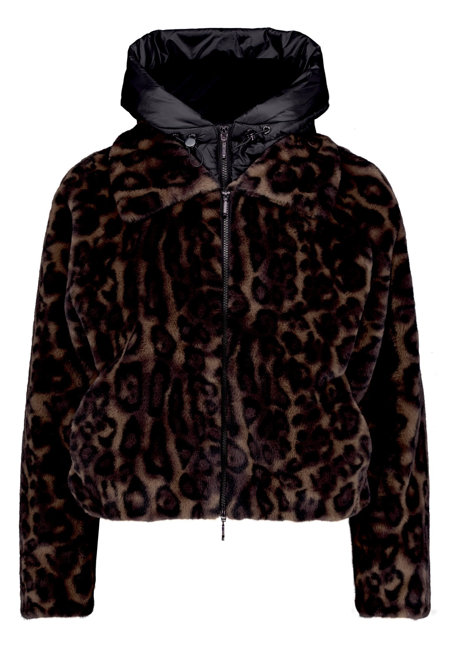 Amber & June Plüschjacke »Damen mit abnehmbarem Westenteil« mit Kapuze