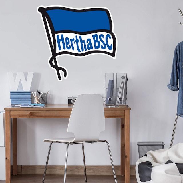 Wall-Art Wandtattoo »Hertha BSC Logo Fahne«, (1 St.), selbstklebend,  entfernbar | BAUR