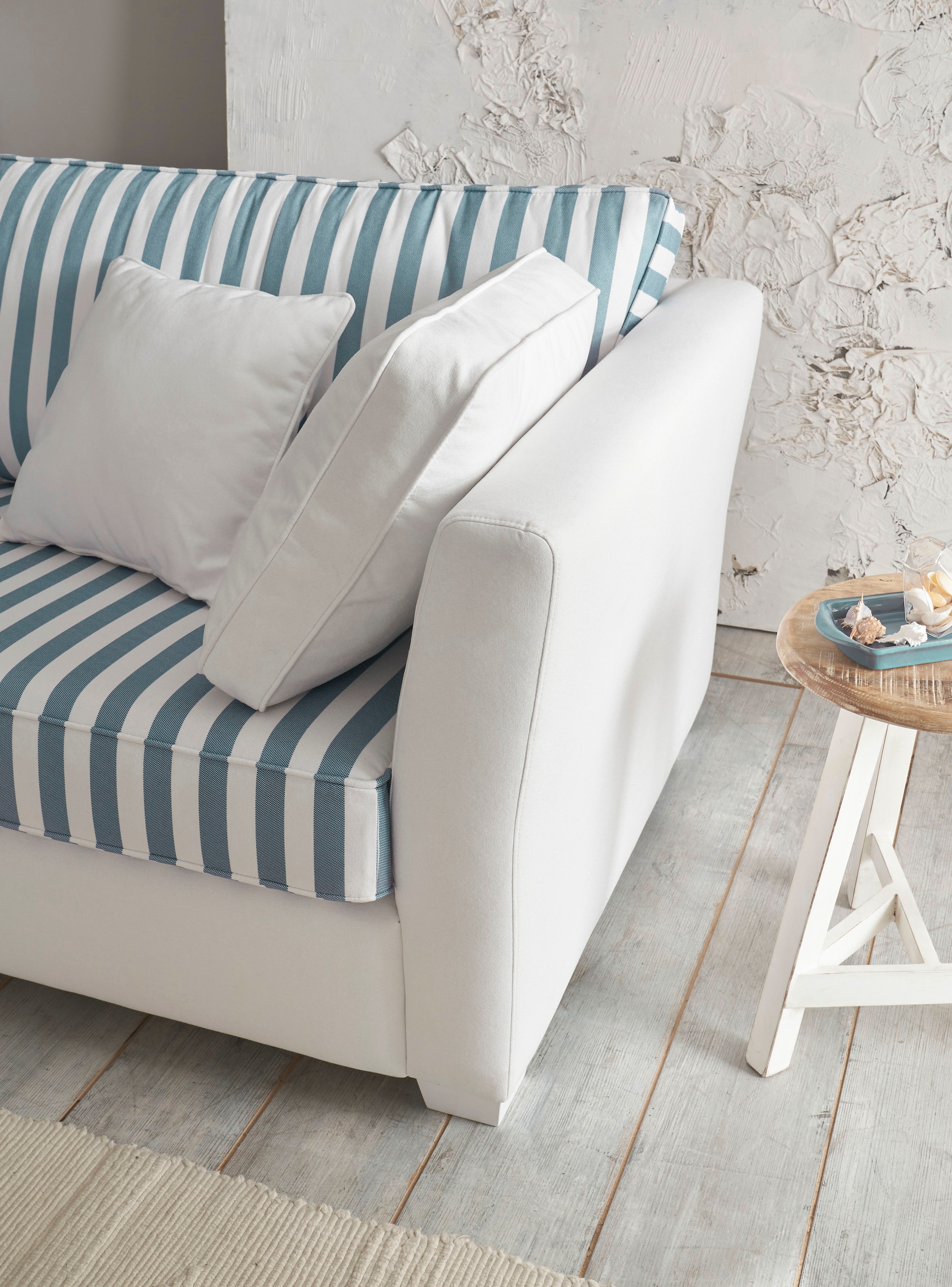 Home affaire Sessel »CALIFORNIA«, maritimer Landhausstil, Sessel mit Holzfüßen Weiß lackiert