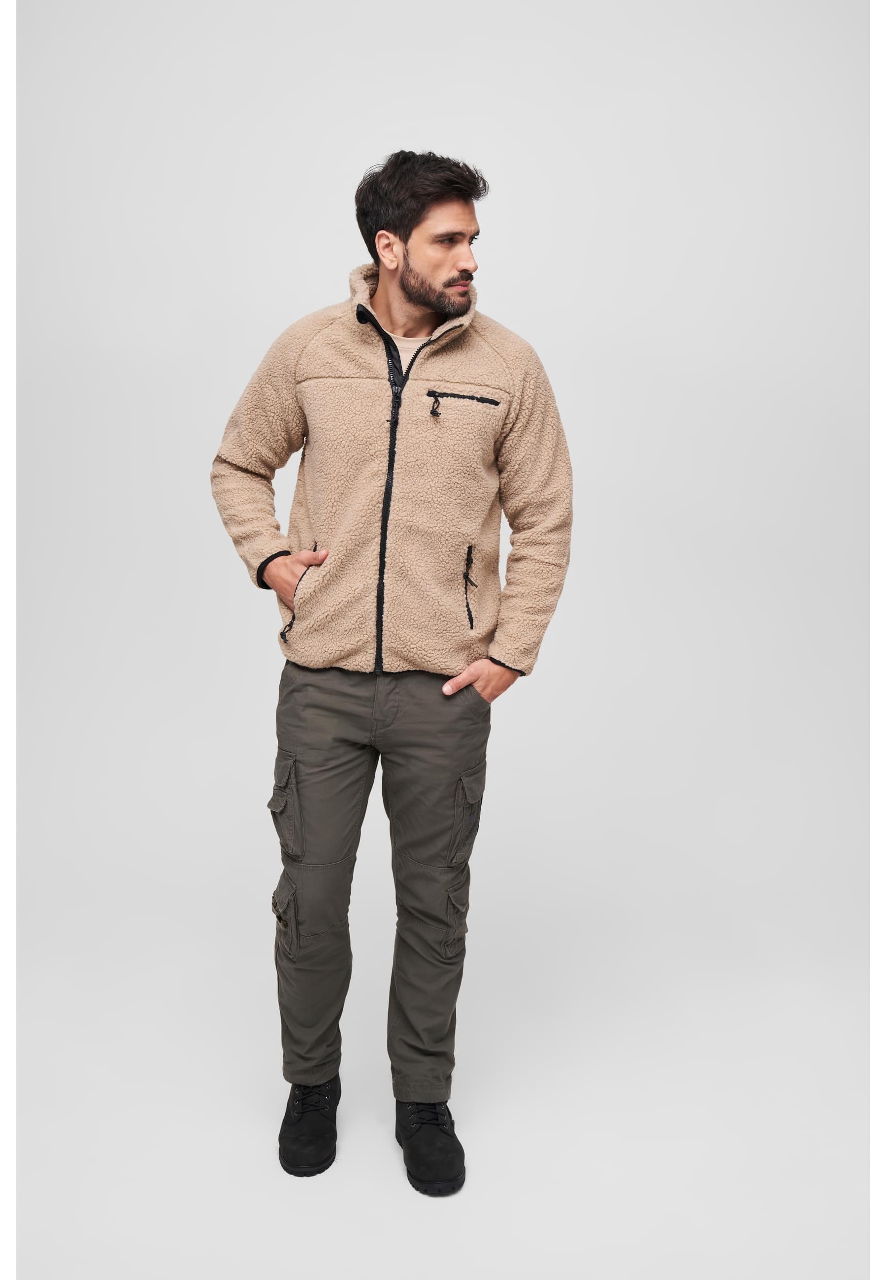 Brandit Allwetterjacke »Brandit Herren Teddyfleece Jacket«, (1 St.), ohne Kapuze