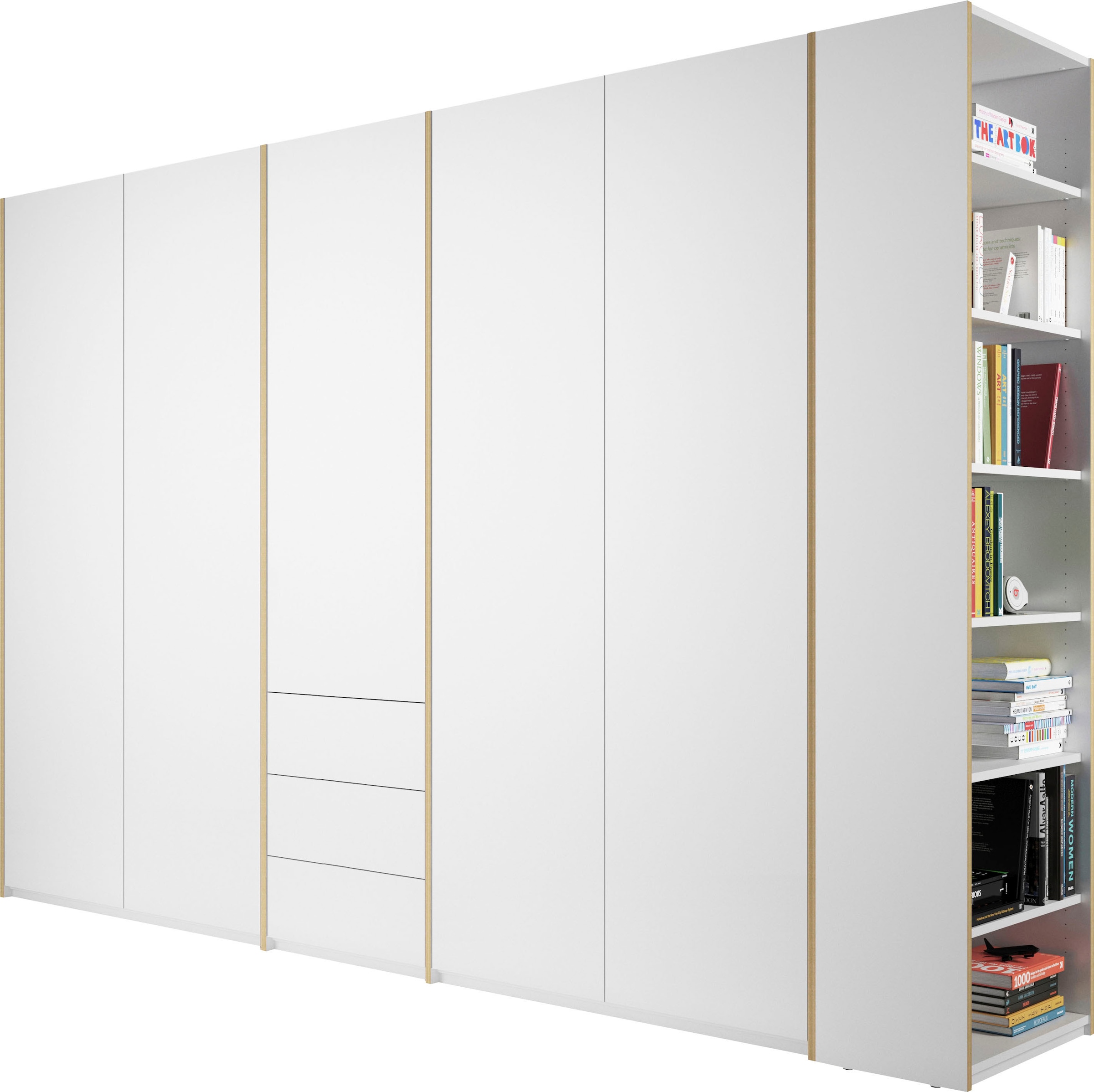 Müller SMALL LIVING Drehtürenschrank »Modular Plus Variante 9«, drei  Schubladen im Mittelelement, Anbauregal rechts oder links bestellen | BAUR