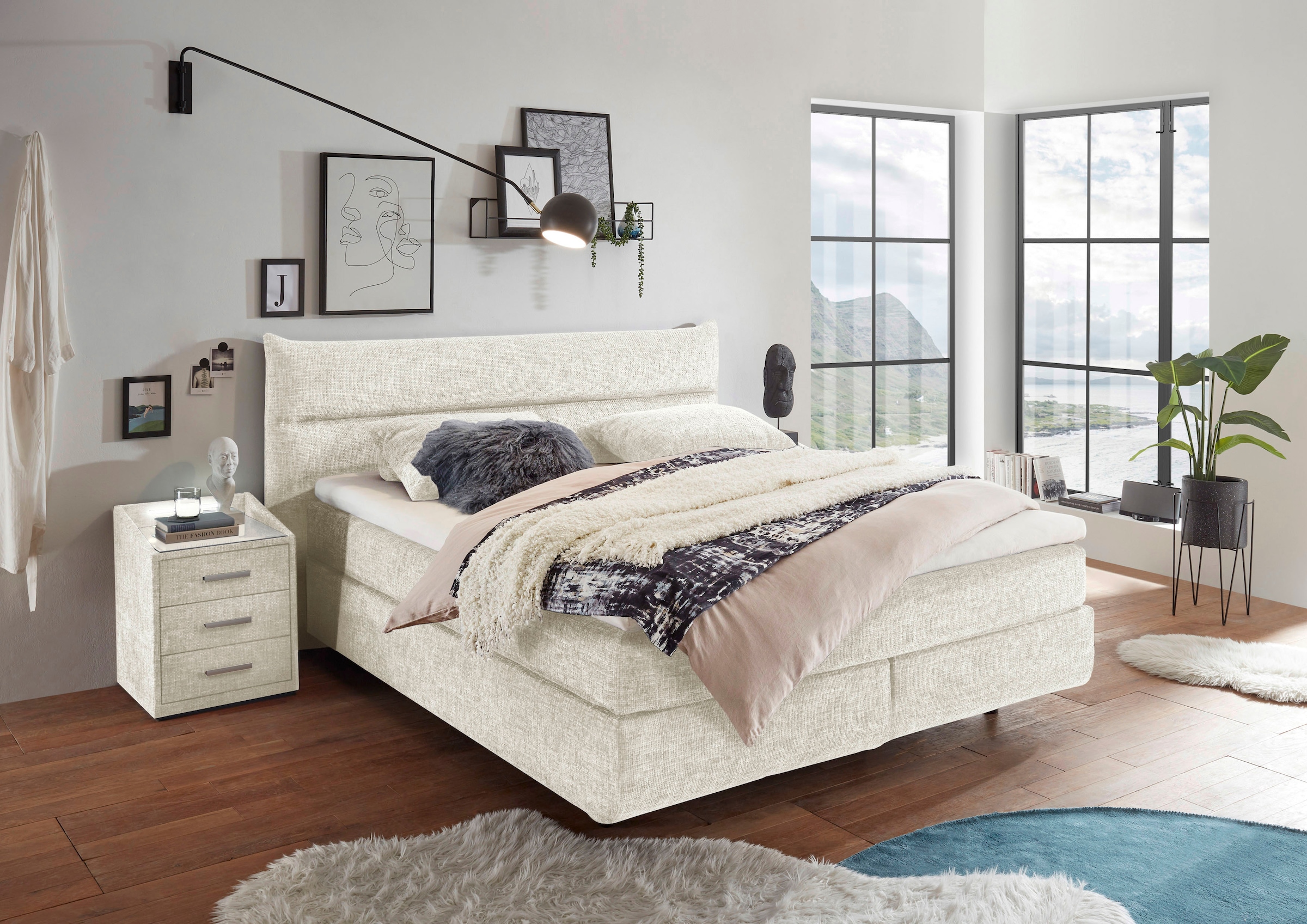 ED EXCITING DESIGN Boxspringbett »Zandvoort«, mit Wendematratze, 180x200cm