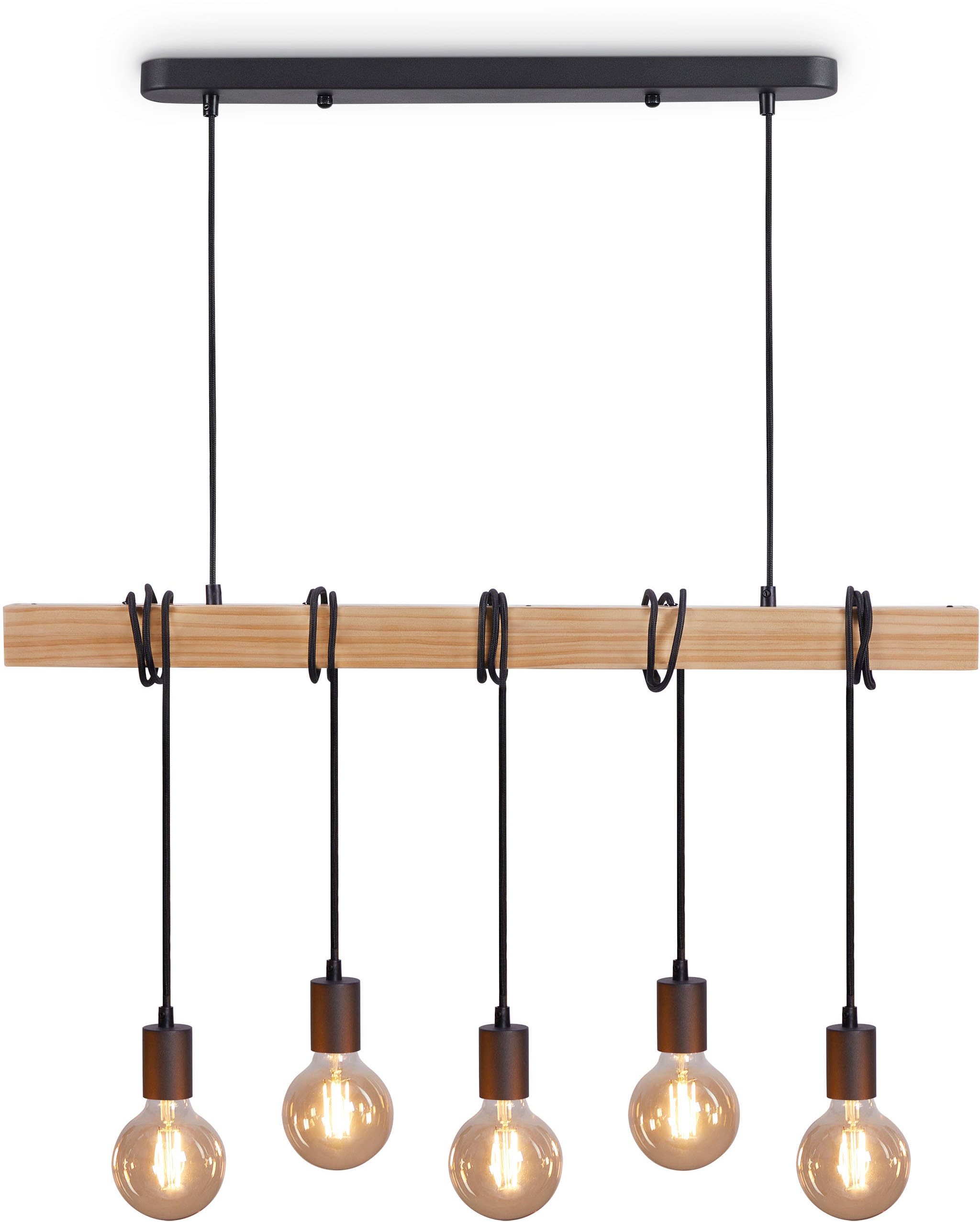 Paco Home Pendelleuchte »SINA«, Hängelleuchte Vintage Wohnzimmer Holz Pendelleuchte Esszimmer E27 BAUR | LED