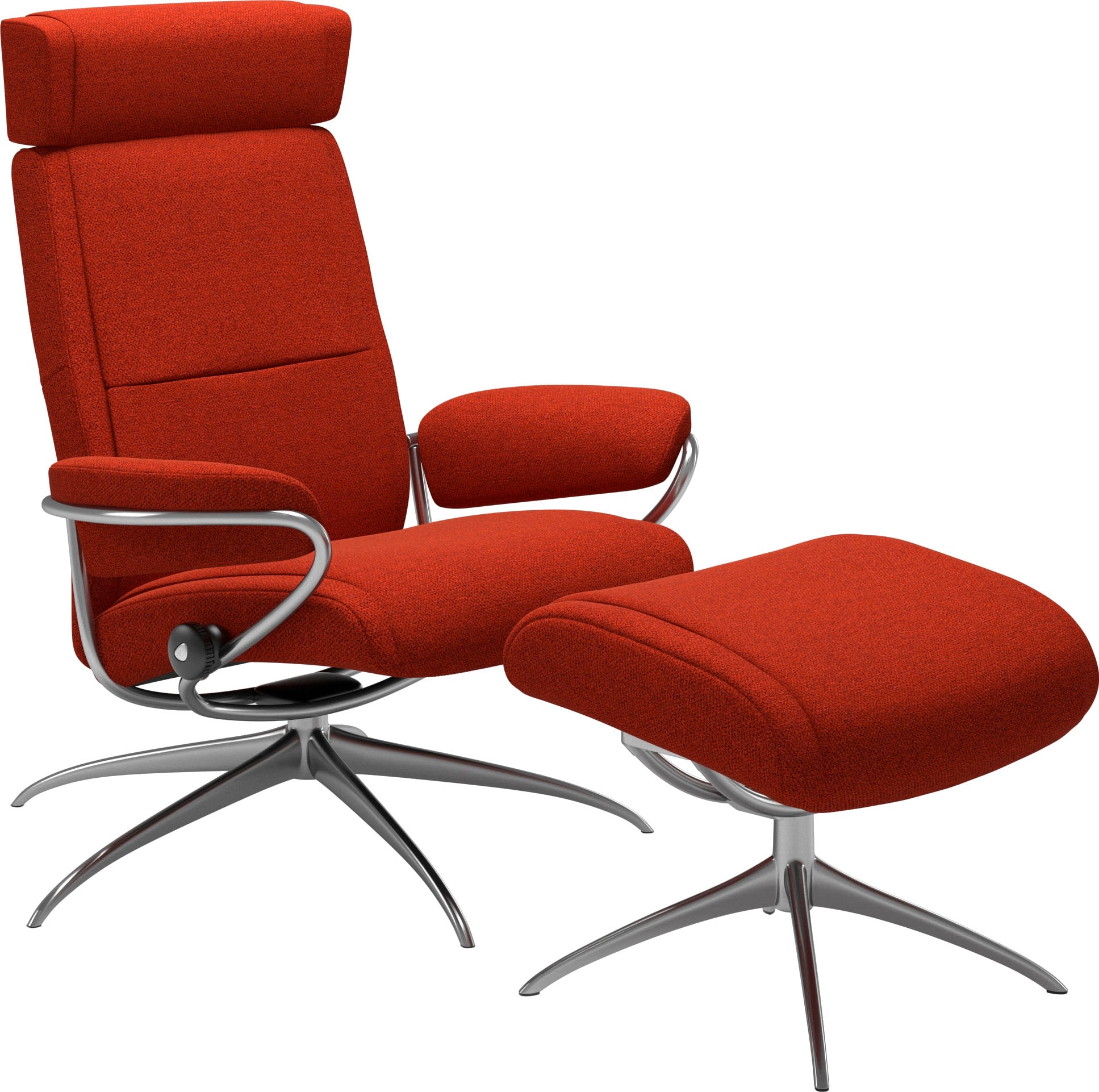 Stressless Relaxsessel "Paris", (Set, Relaxsessel mit Hocker), mit Hocker, Low Back mit Kopfstütze, mit Star Base, Geste