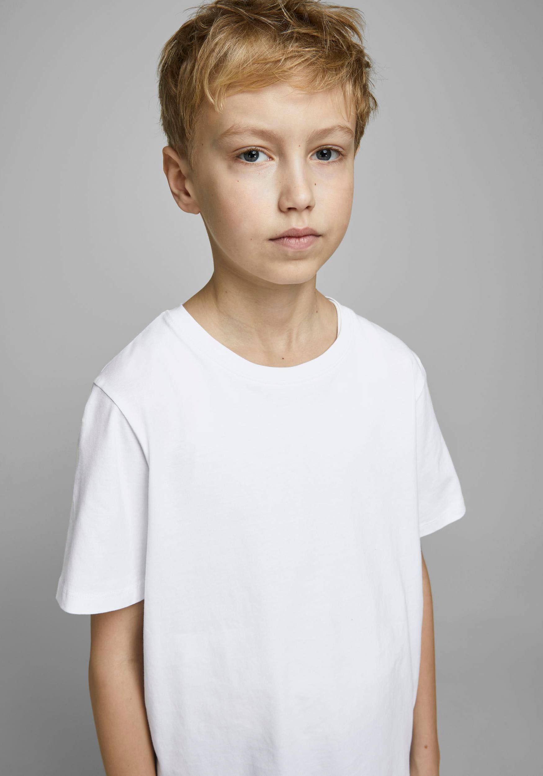 Jack & Jones Junior Rundhalsshirt »JJEORGANIC figurbetont, atmungsaktiv, kombinierbar«, unifarben, casual, slim fit, Jersey, Rundhals