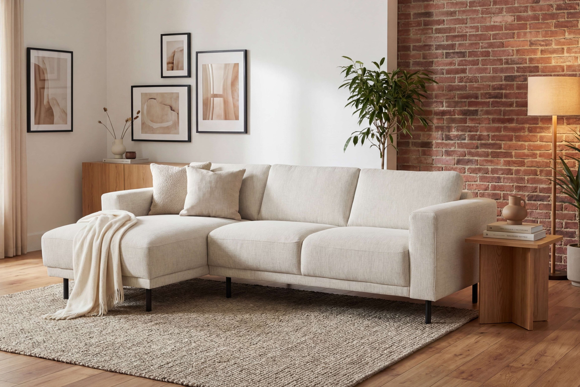 OTTO home Ecksofa "Sveeva, L-Form, B.238 cm, schwarze Metallfüße" langlebiger Webstoff, mit Wellenunterfederung, viele Farben