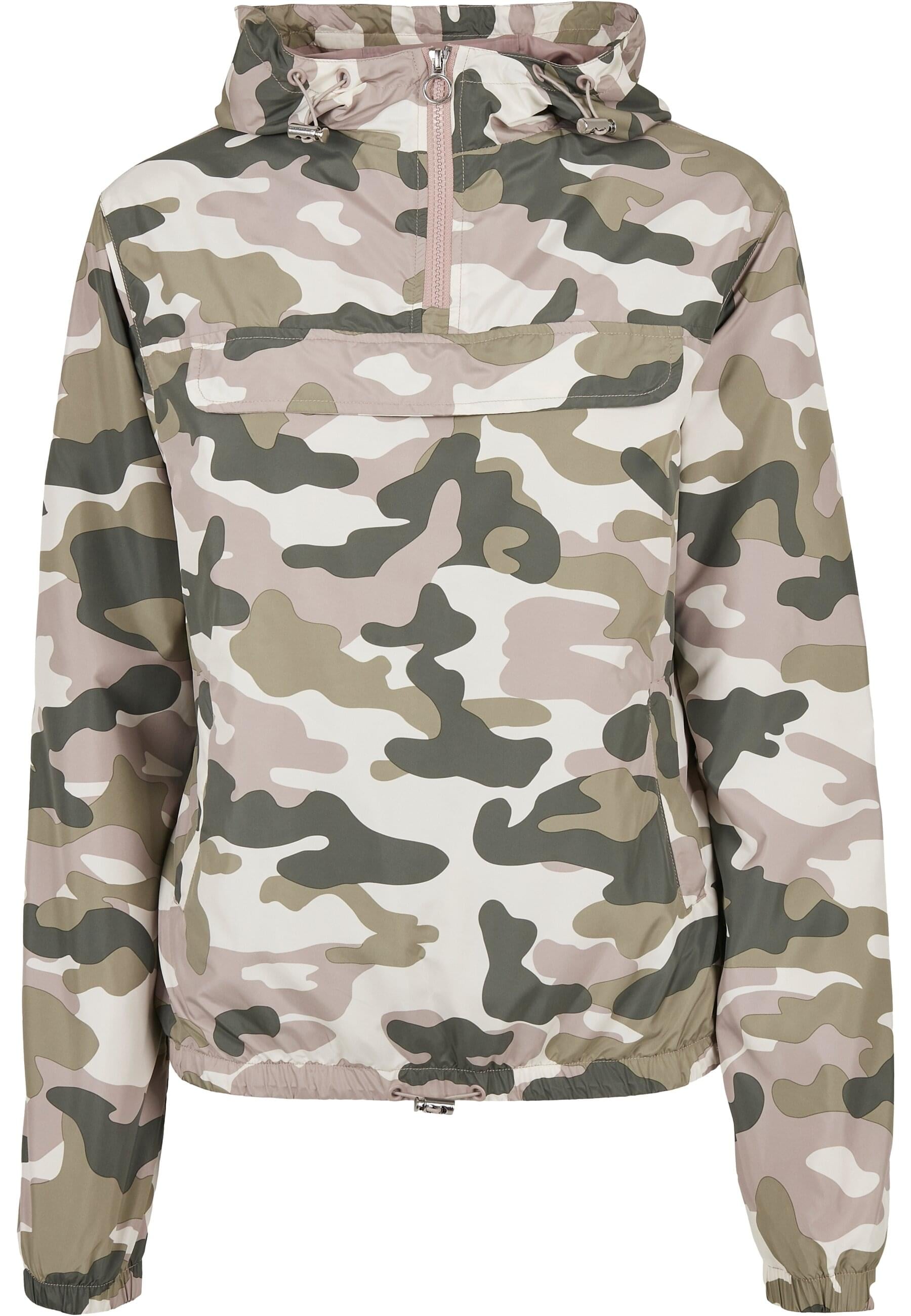 URBAN CLASSICS Windbreaker "Urban Classics Damen Ladies Camo Pull Over Jacket", (1 St.), mit Kapuze