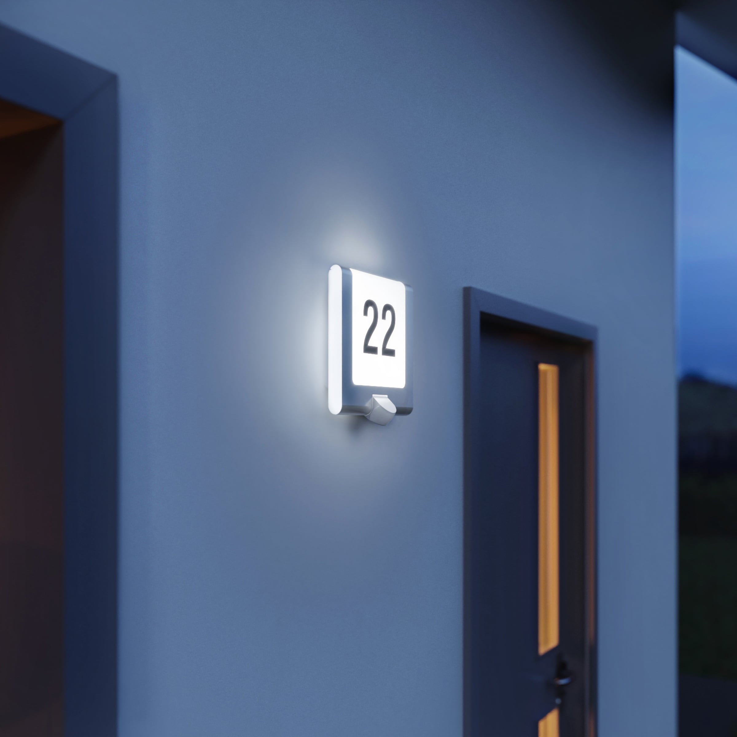 steinel Außen-Wandleuchte »L 220 S«, 1 flammig, Leuchtmittel LED-Board | LED fest integriert, 180° Bewegungsmelder,Warmweiß,Schlagfeste Hausnummernleuchte,Edelstahl
