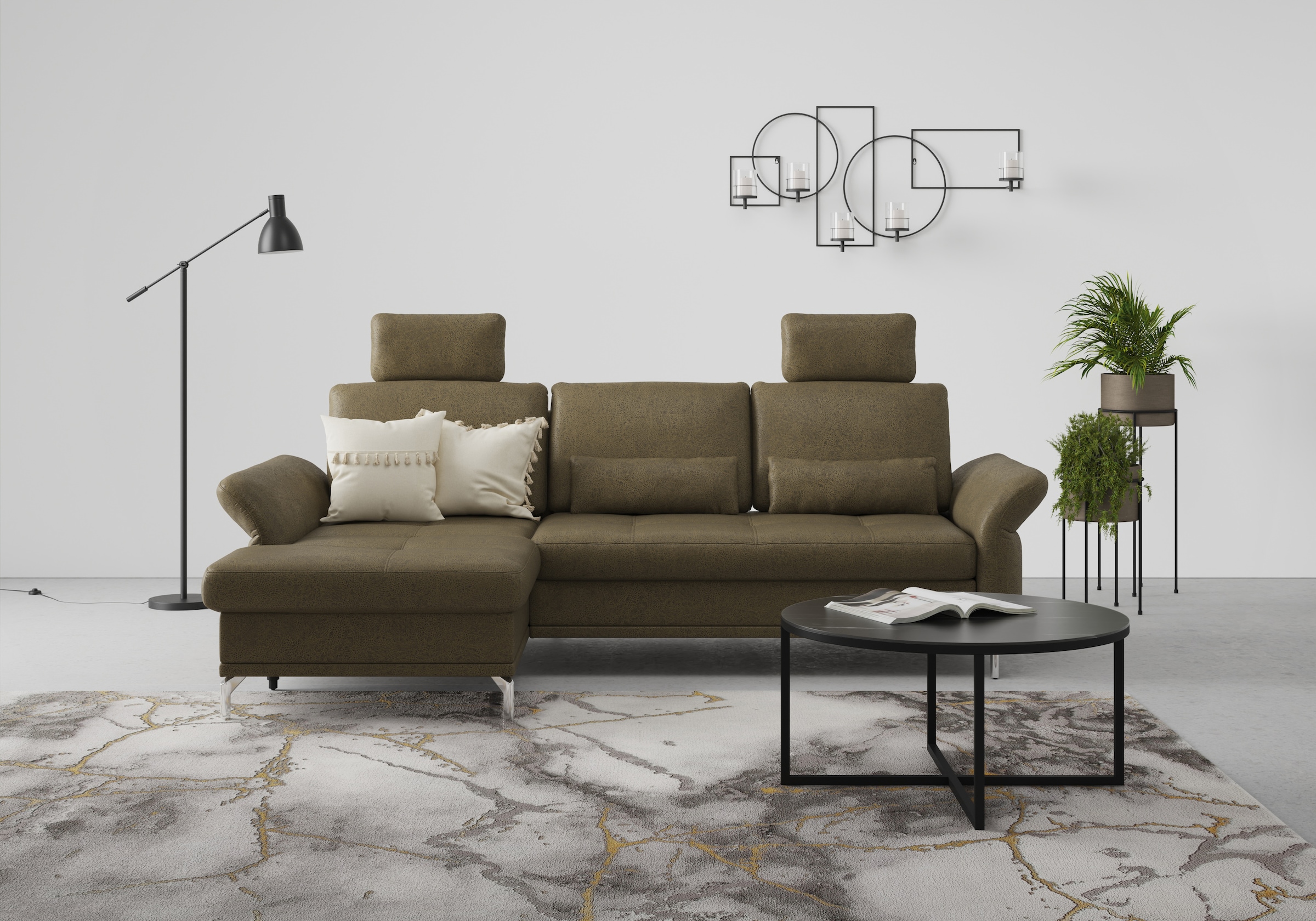 INOSIGN Ecksofa »Palm Beach L-Form«, Federkern, mit Sitztiefenverstellung, wahlweise mit Bettfunktion