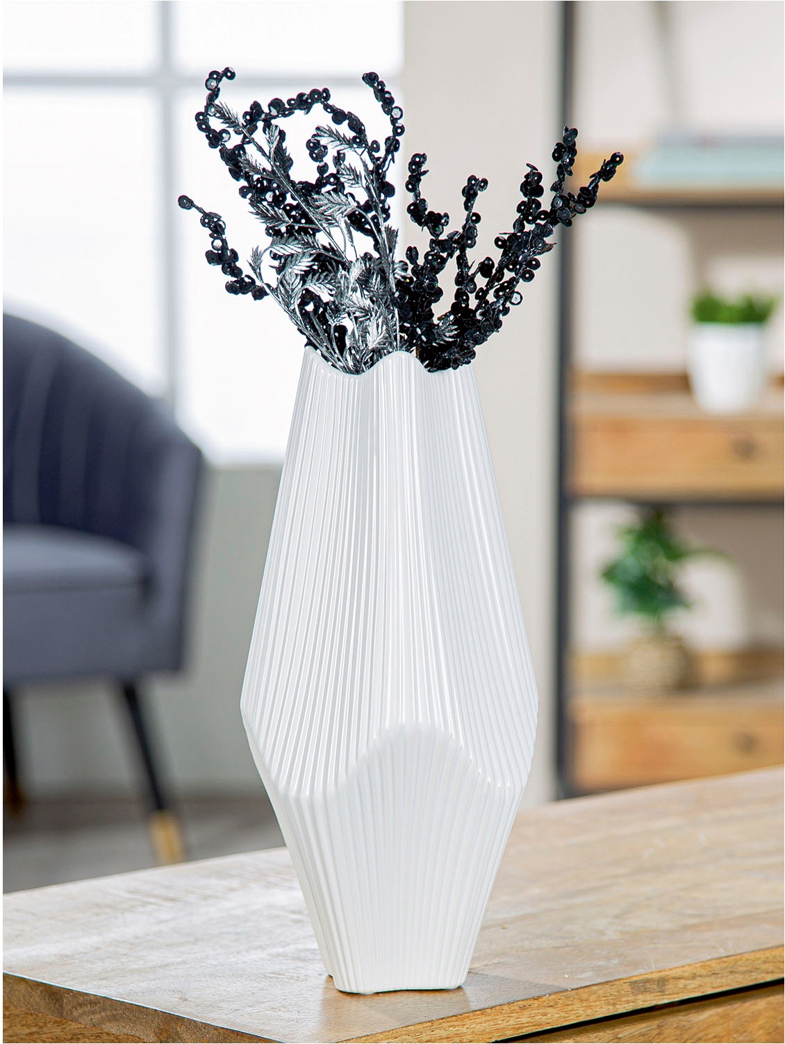 GILDE Tischvase "Vase Lamellen H. 30 cm", (1 St.) günstig online kaufen