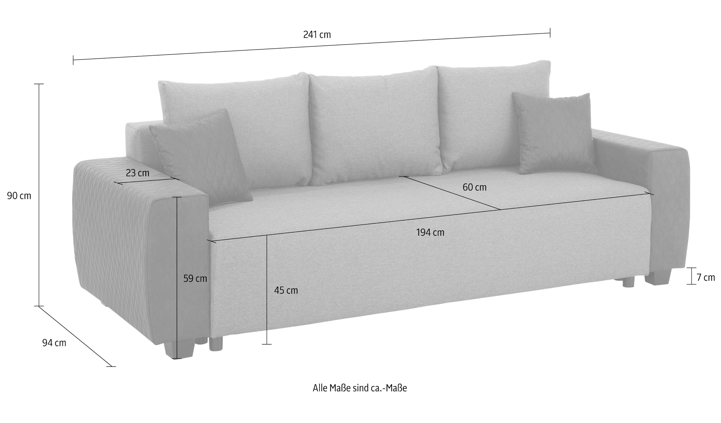 Home affaire Schlafsofa »Bella«, mit geprägtem Bezug bei Armlehnen