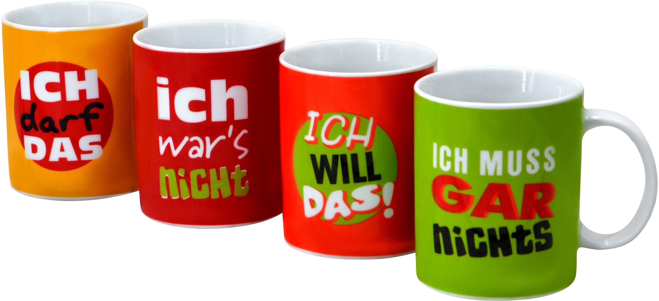 Retsch Arzberg Becher »Machosprüche«, (Set, 4 tlg.), 4-teilig