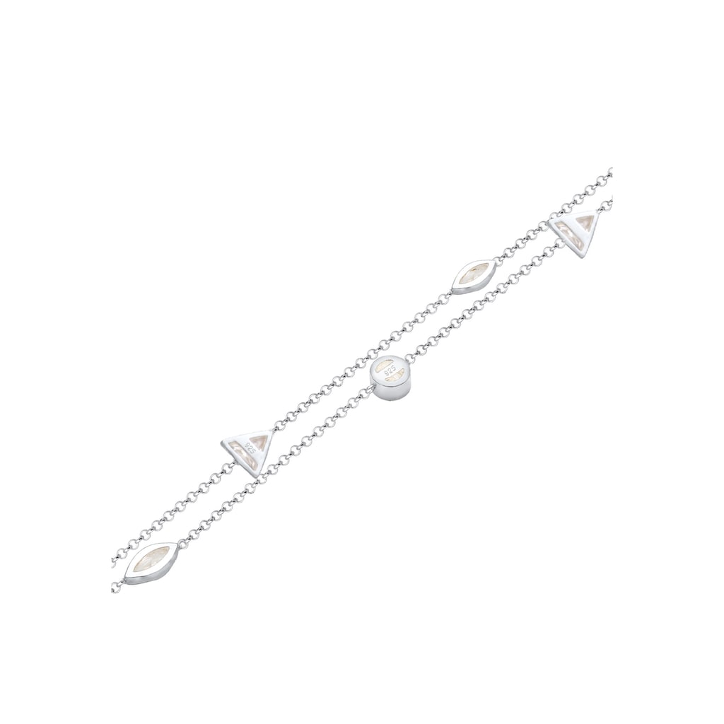 Elli Armband »Layer Dreieck Geo Zirkonia Kristalle 925 Silber«