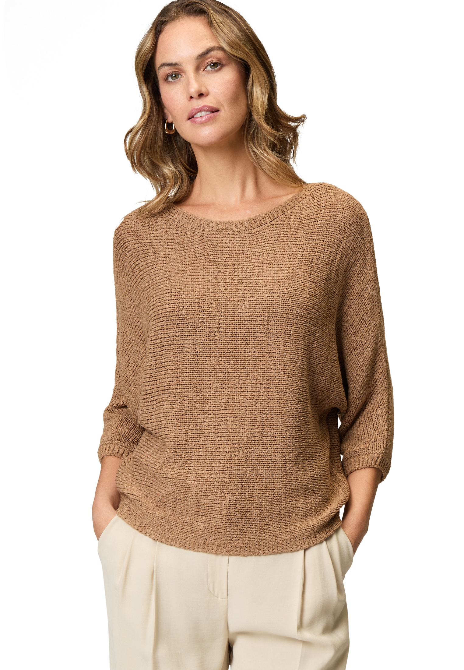 Zero Strickpullover "zero Damen Strickpullover mit Dreiviertelarm", (1 tlg. günstig online kaufen