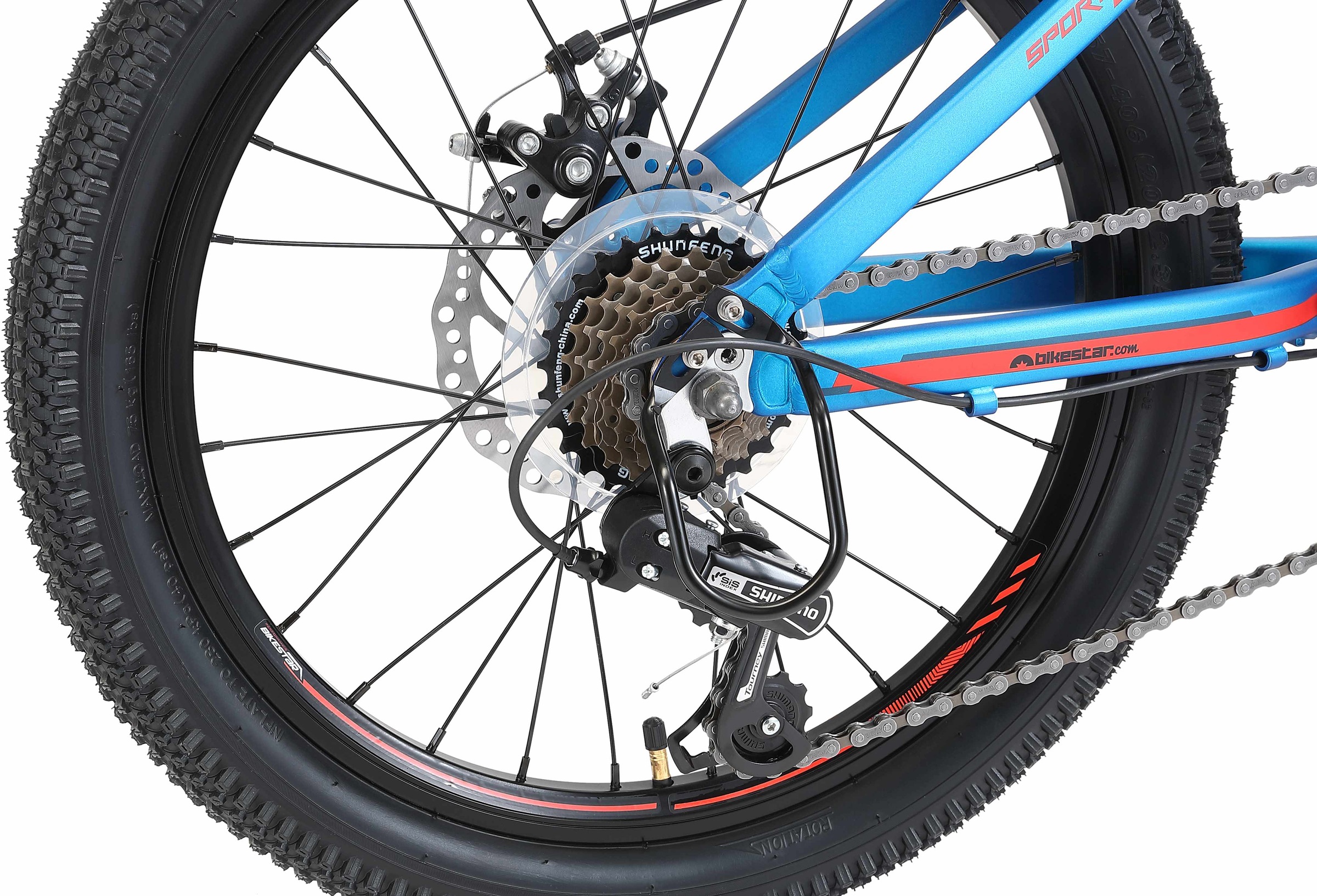 Bikestar Jugendfahrrad, 7 Gang, Shimano, RD-TY21 Schaltwerk, Kettenschaltung