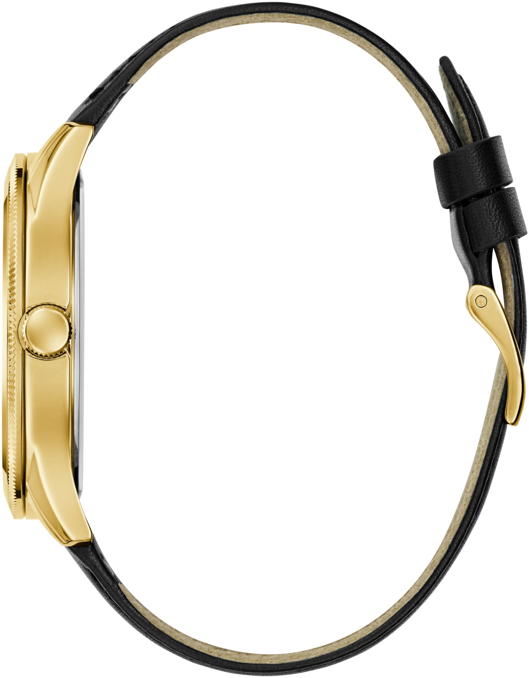 Guess Quarzuhr »DEX«, Armbanduhr, Herrenuhr, Lederarmband, Mineralglas, analog