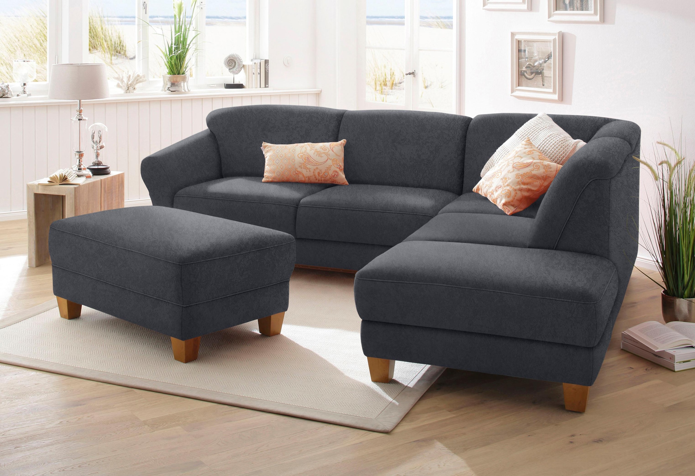 OTTO home Ecksofa "Gotland L-Form" wahlweise mit Sitztiefenverstellung + Bettkasten
