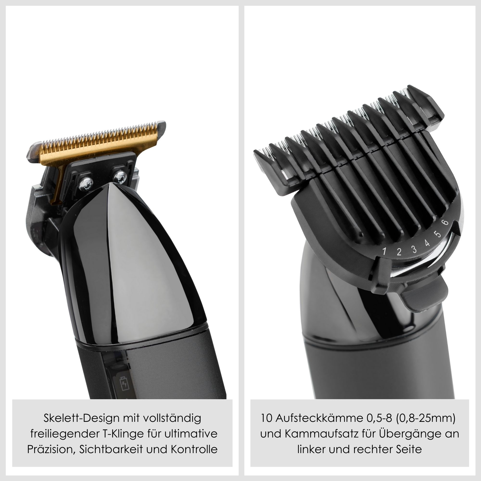 BaByliss Bartschneider »BaByliss Super-X Metal Barttrimmer, Bartschneider, wasserdicht, T996E« 2 Aufsätze Japanischer Stahl, 2 Kammaufsätze mit 6 Positionen 1–6mm, kabellos