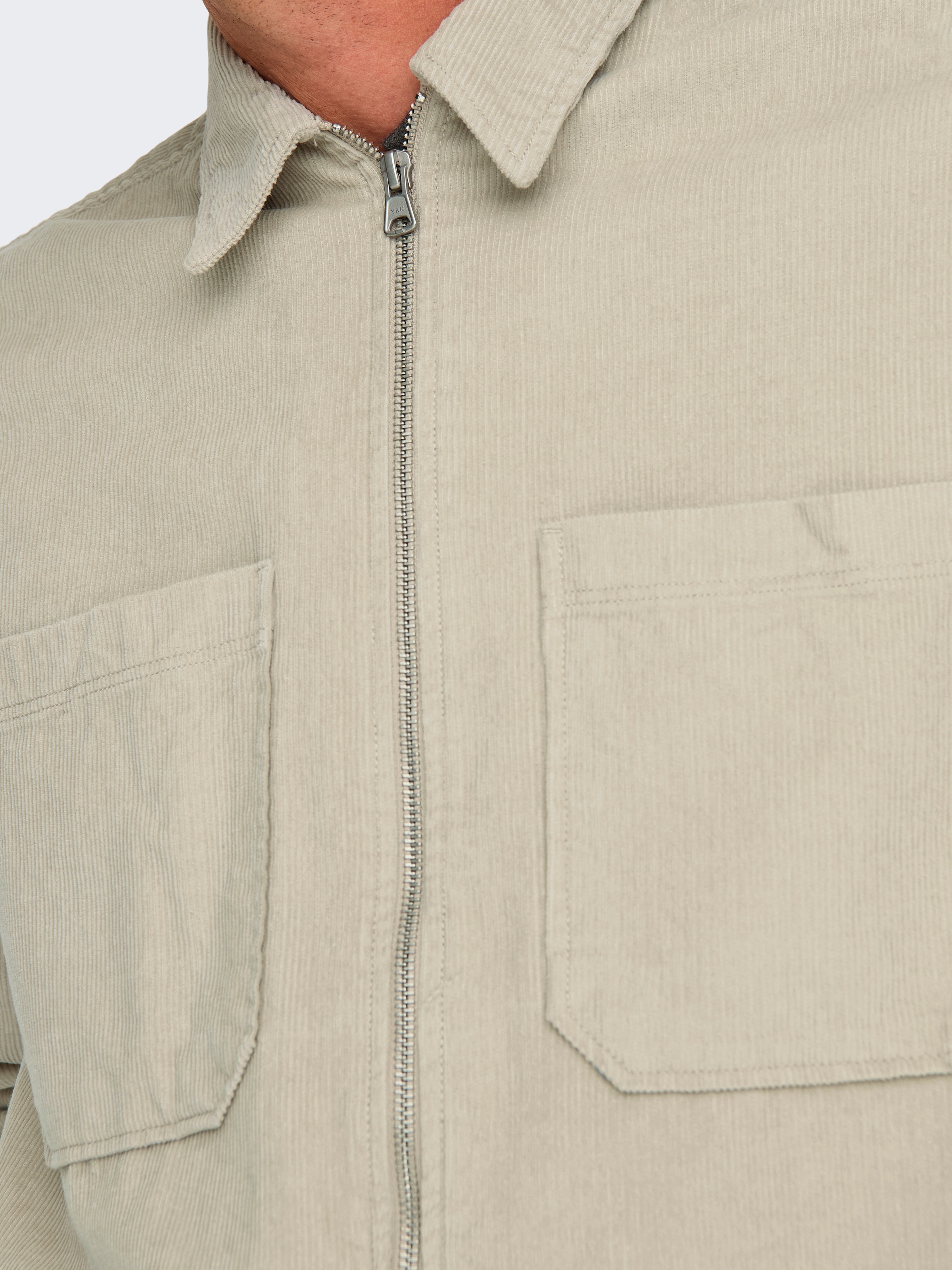ONLY & SONS Langarmhemd »ONSALP 14W RLX 2PKT WASHD CORD LS ZIP«
