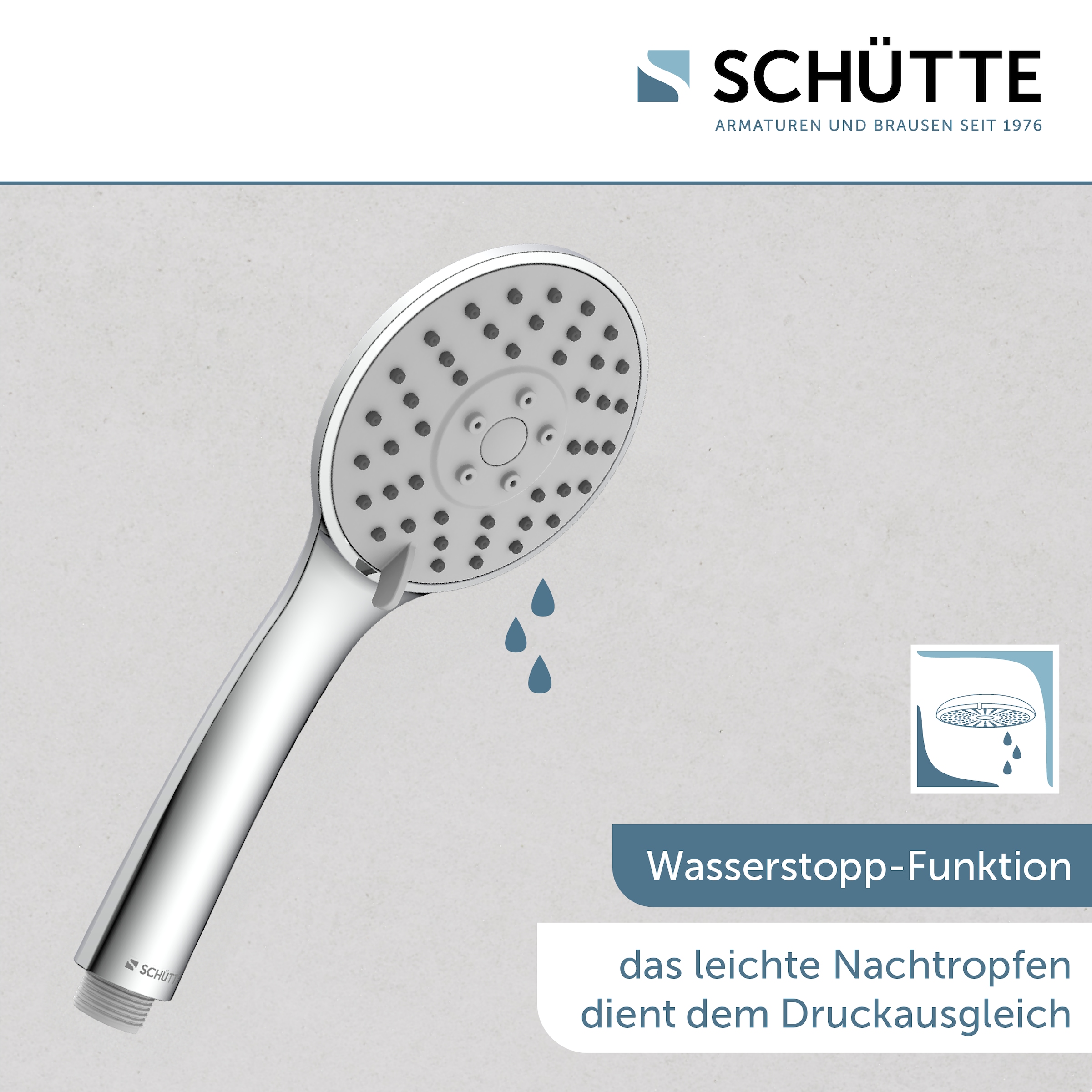 Schütte Brausegarnitur »Napoli« Set,  Regendusche mit Schlauch und Halterung, Duschkopf mit 3 Strahlarten