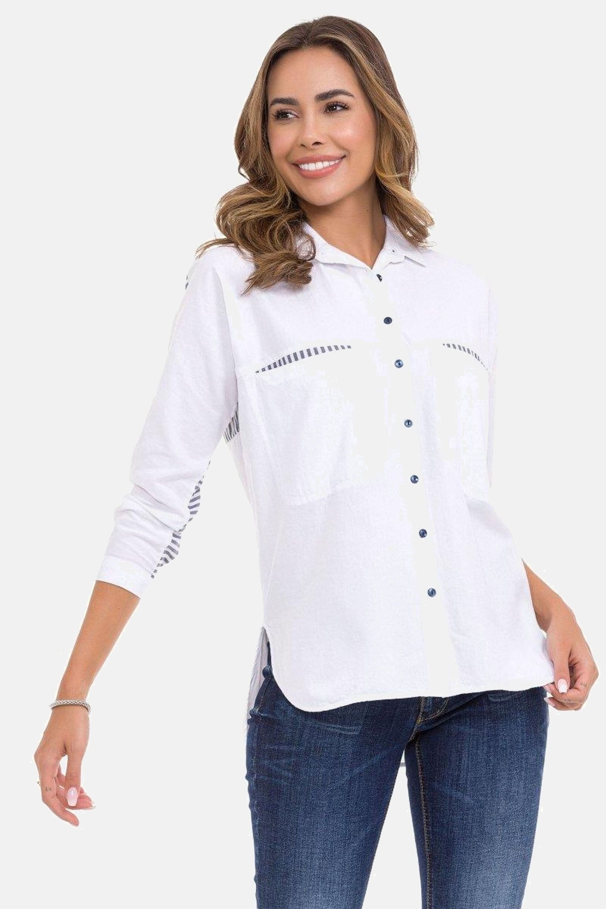 Cipo & Baxx Hemdbluse "Hemdbluse", 1 Stk. mit gestreiften Details, WH133 günstig online kaufen