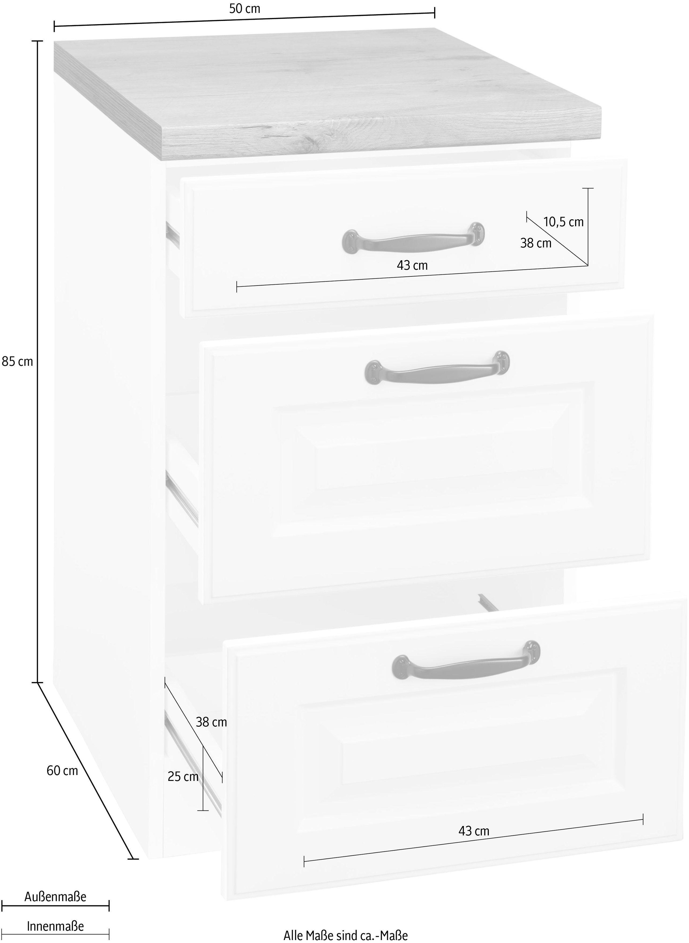 wiho Küchen Unterschrank »Erla«, 50 cm breit, mit 2 großen Auszügen
