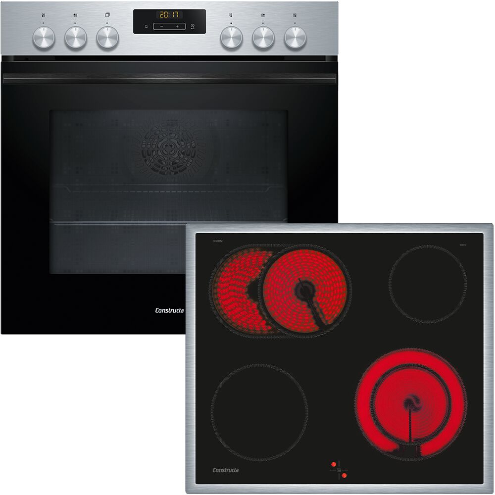 CONSTRUCTA Elektro-Herd-Set "CX5HS610", schwarz, Herdsets