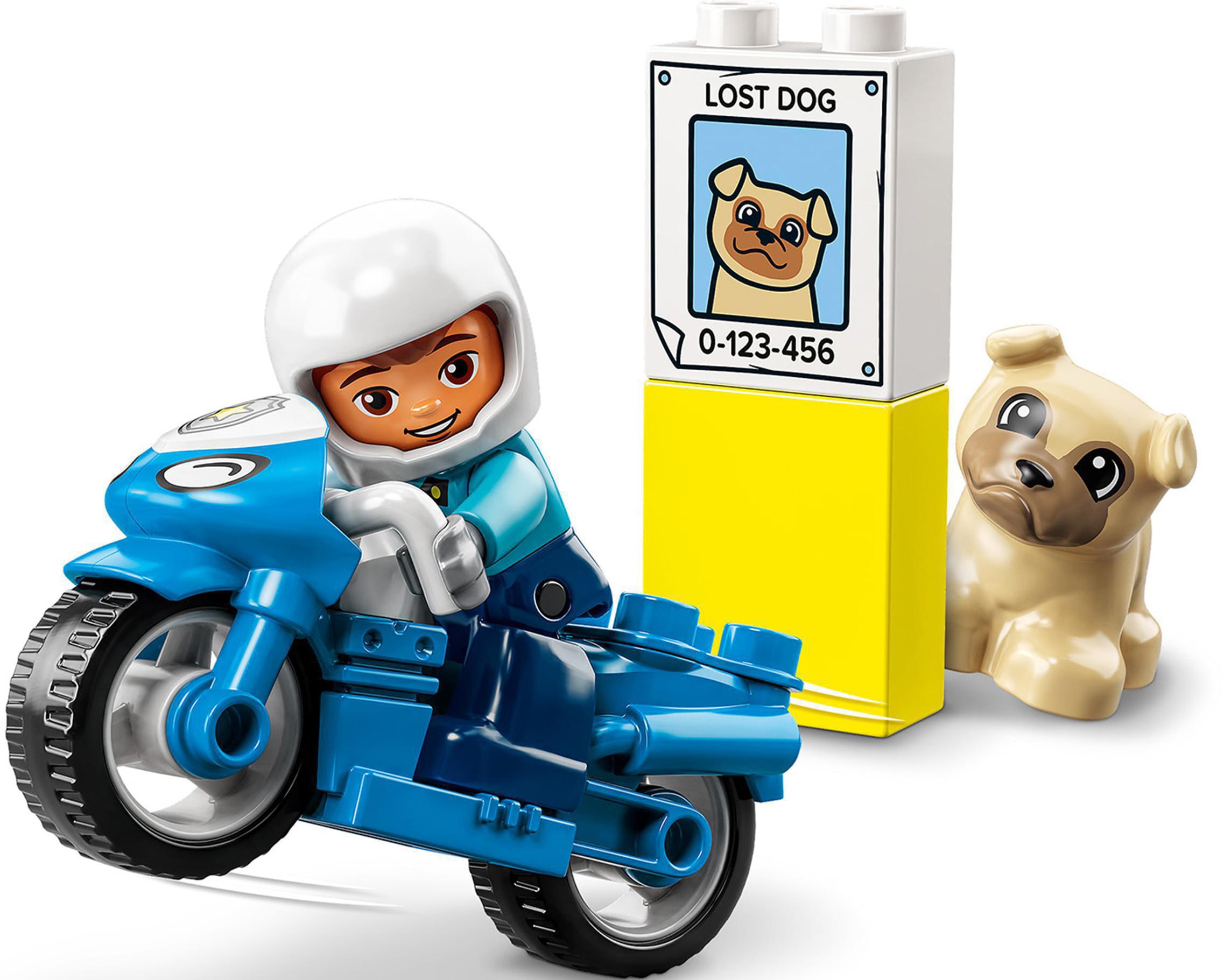 LEGO® Konstruktionsspielsteine »Polizeimotorrad (10967), LEGO® DUPLO«, (5 St.), Made in Europe