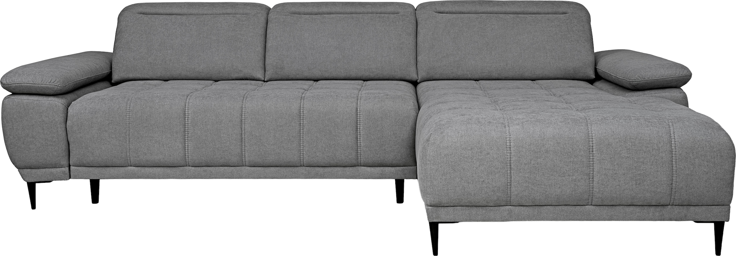 WERK2 Ecksofa »Focus-S elektr. Sitztiefenverstellung, verst. Kopfteile, bodenfrei« Luxus-Microfaser weich, L-Form, XXL, elektrische Sitztiefenverstellung