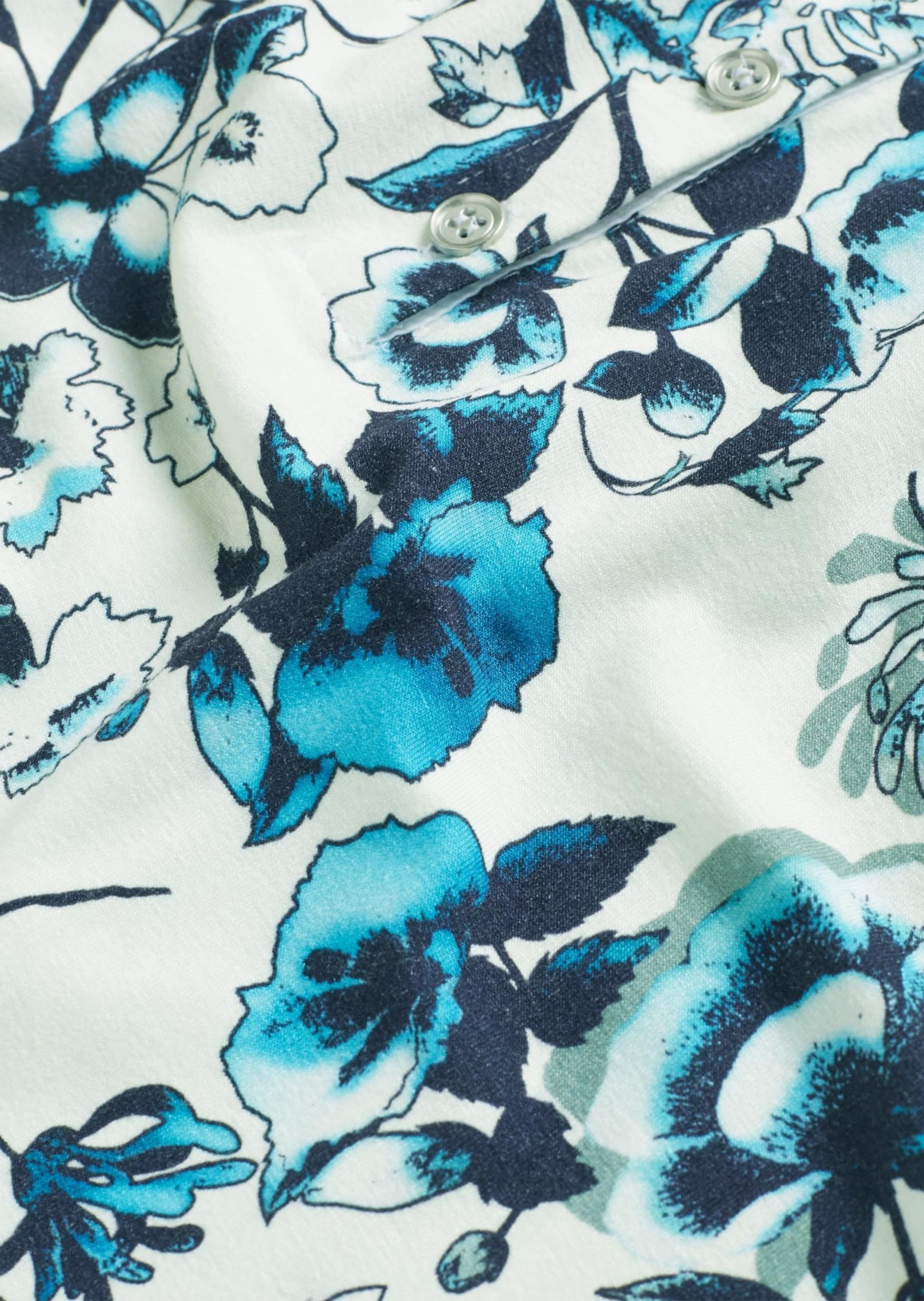 GOLDNER Poloshirt »Druckpoloshirt mit weißem Kontrastkragen«