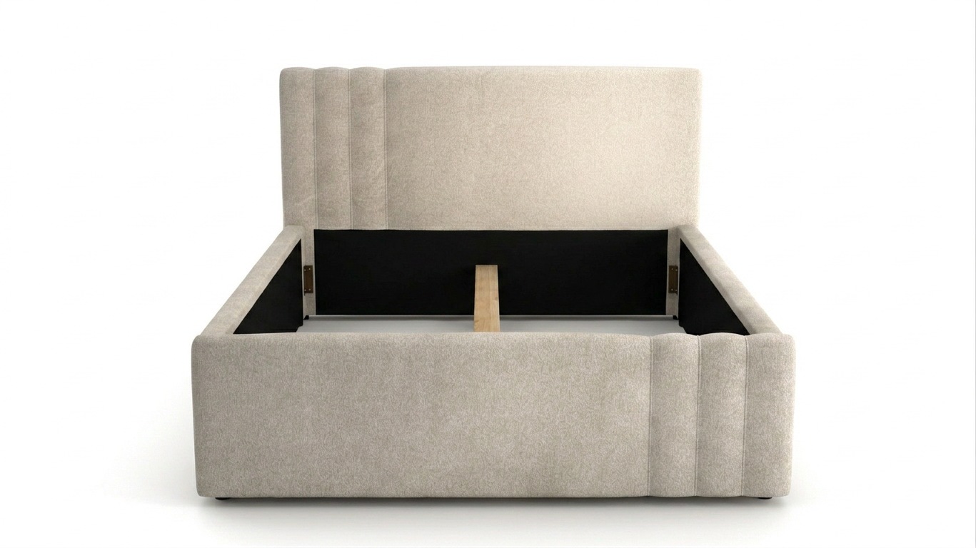 Home affaire Polsterbett »AESSIA in 2 Breiten- 160 und 180 cm, mit/ohne Bettkasten, Chenille« Stauraumbett, gepolstertes Kopfteil, ohne Matratze, modernes Design