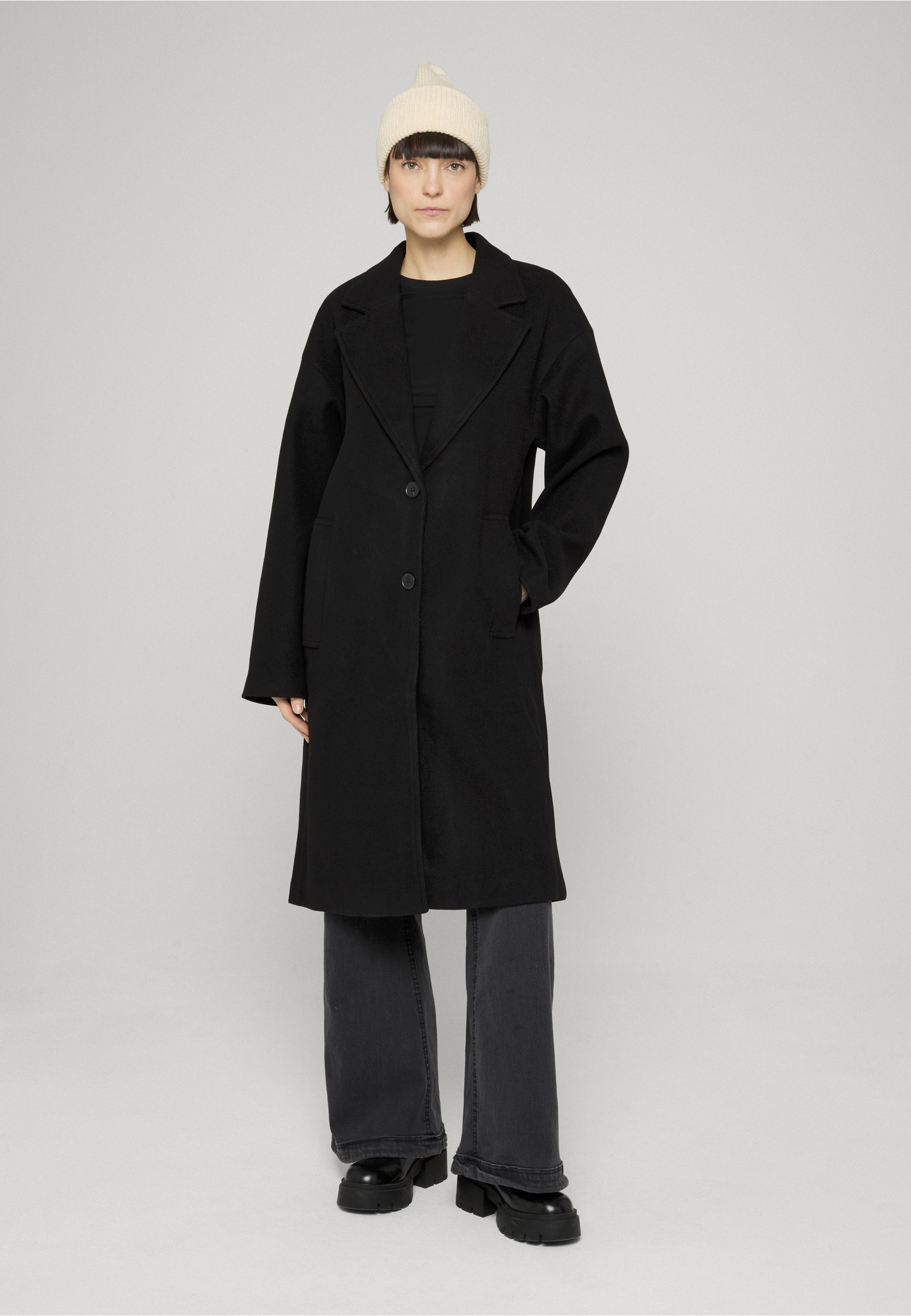 URBAN CLASSICS Winterjacke »Urban Classics Damen Ladies Oversized Long Coat« 1 Stk. tlg. ohne Kapuze