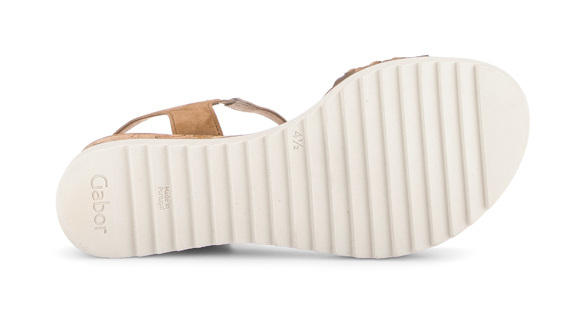 Keilsandalette GABOR "Genua", Damen, Gr. 40, hellbraun, Ziegenveloursleder, Flechtoptik, Basic, Schuhe, Riemchensandale, Sommerschuh in Weite G (= weit) 6
