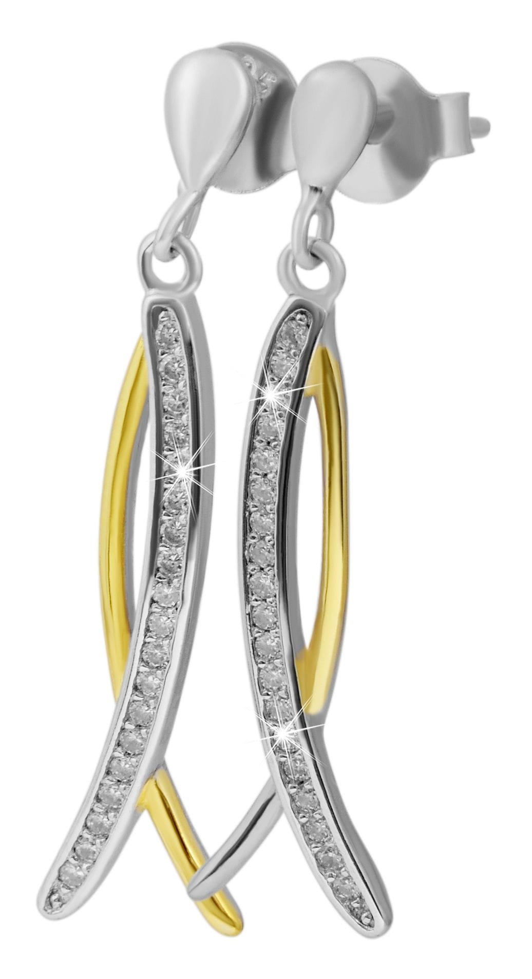 Adelia´s Paar Ohrhänger "Ohrringe – Ohrhänger aus 925 Silber mit Zirkonia" Ideal als Geschenk für besondere Anlässe