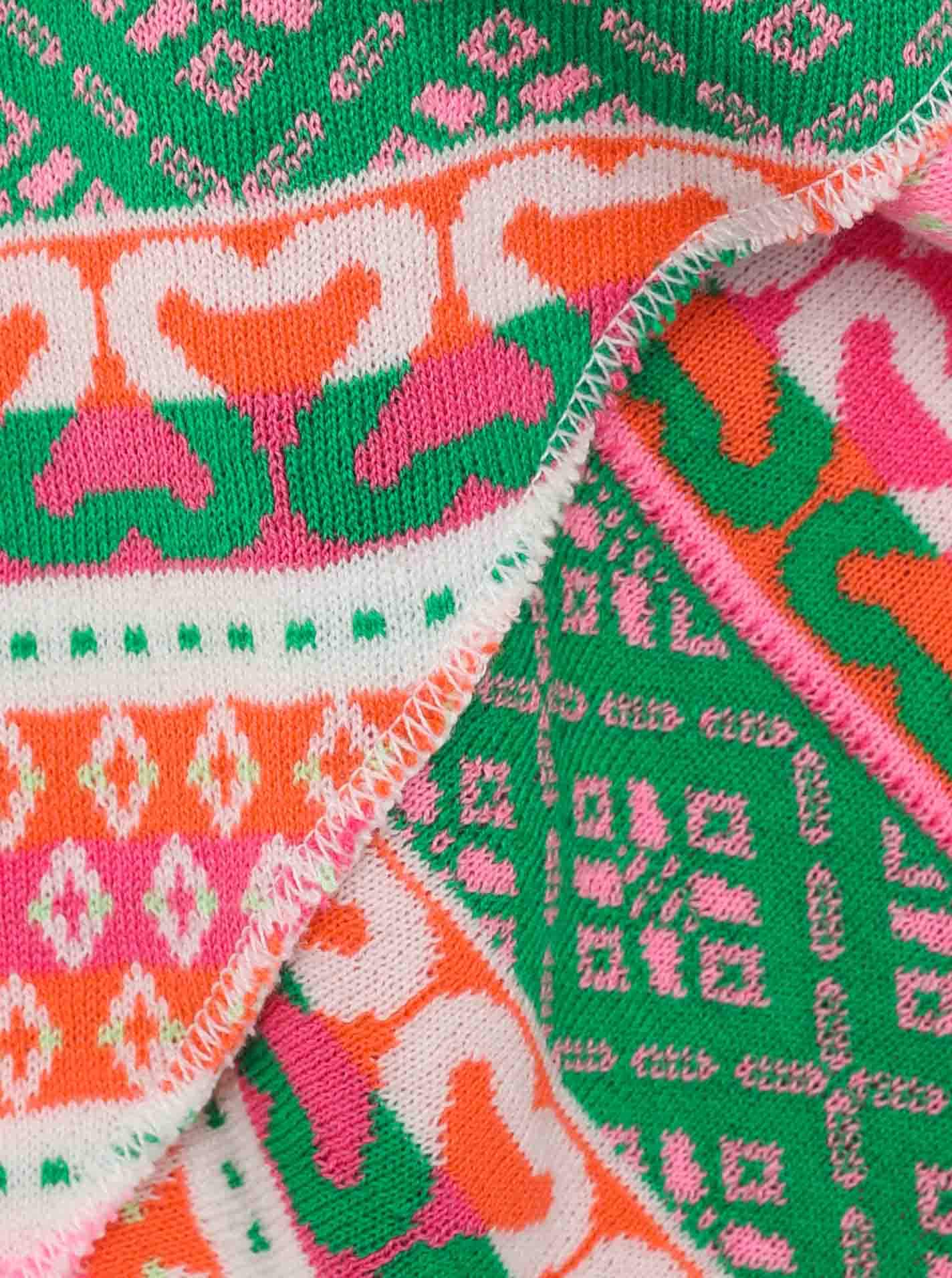 Thumbnail - Zwillingsherz Dreieckstuch ""Maralda"" farbenfrohes Muster, wärmend, Strick