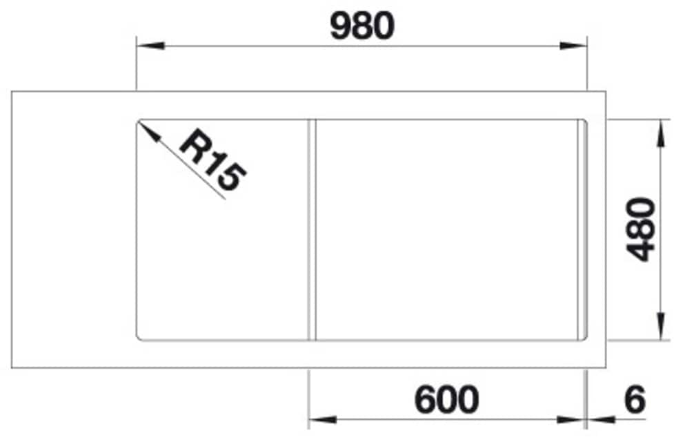 Blanco Edelstahlspüle »DINAS XL 6 S« 1 Stk. tlg. zum wechselseitigen Einbau geeignet