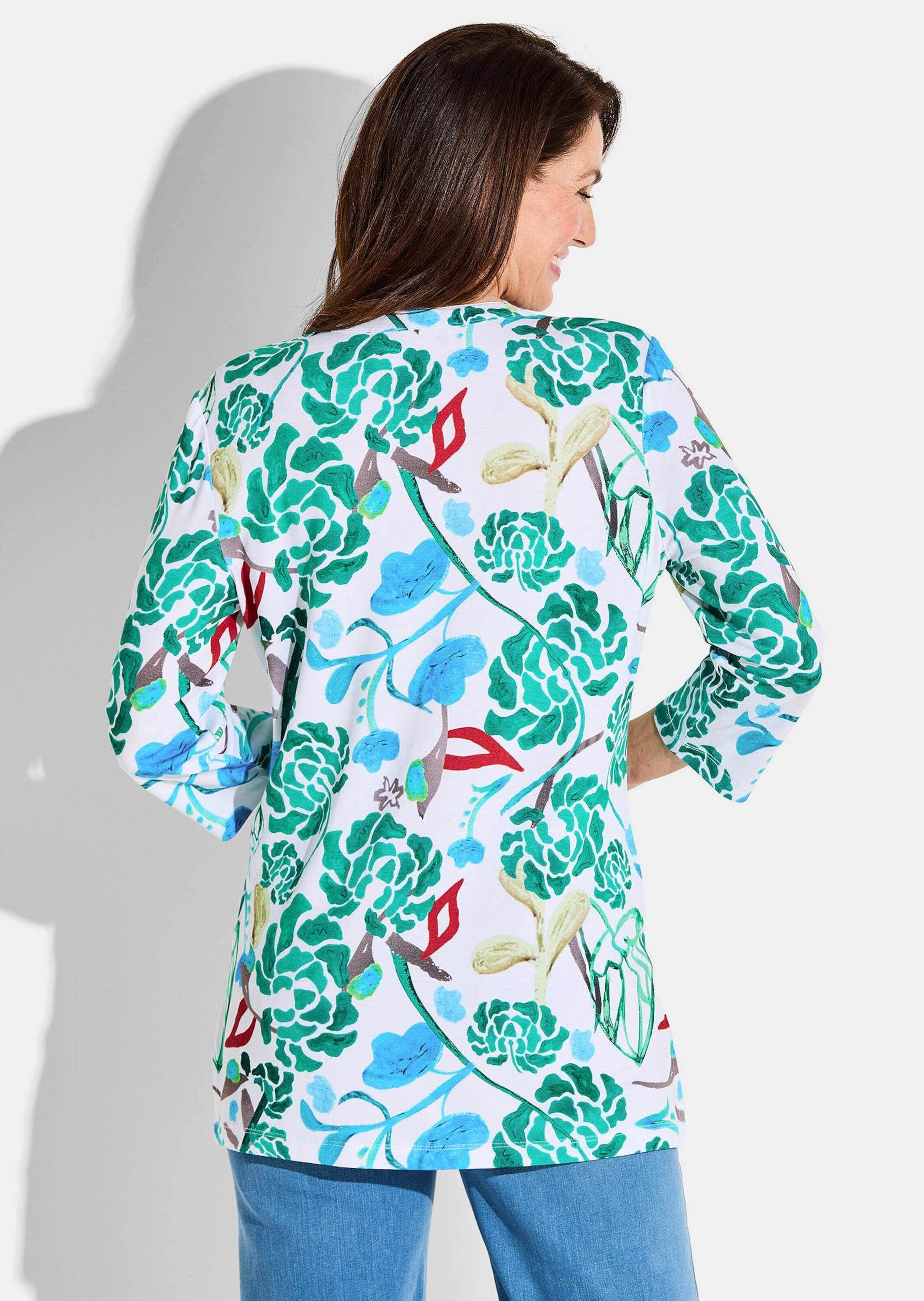 GOLDNER Tunika »Halbarm Tunika mit Allover-Print«
