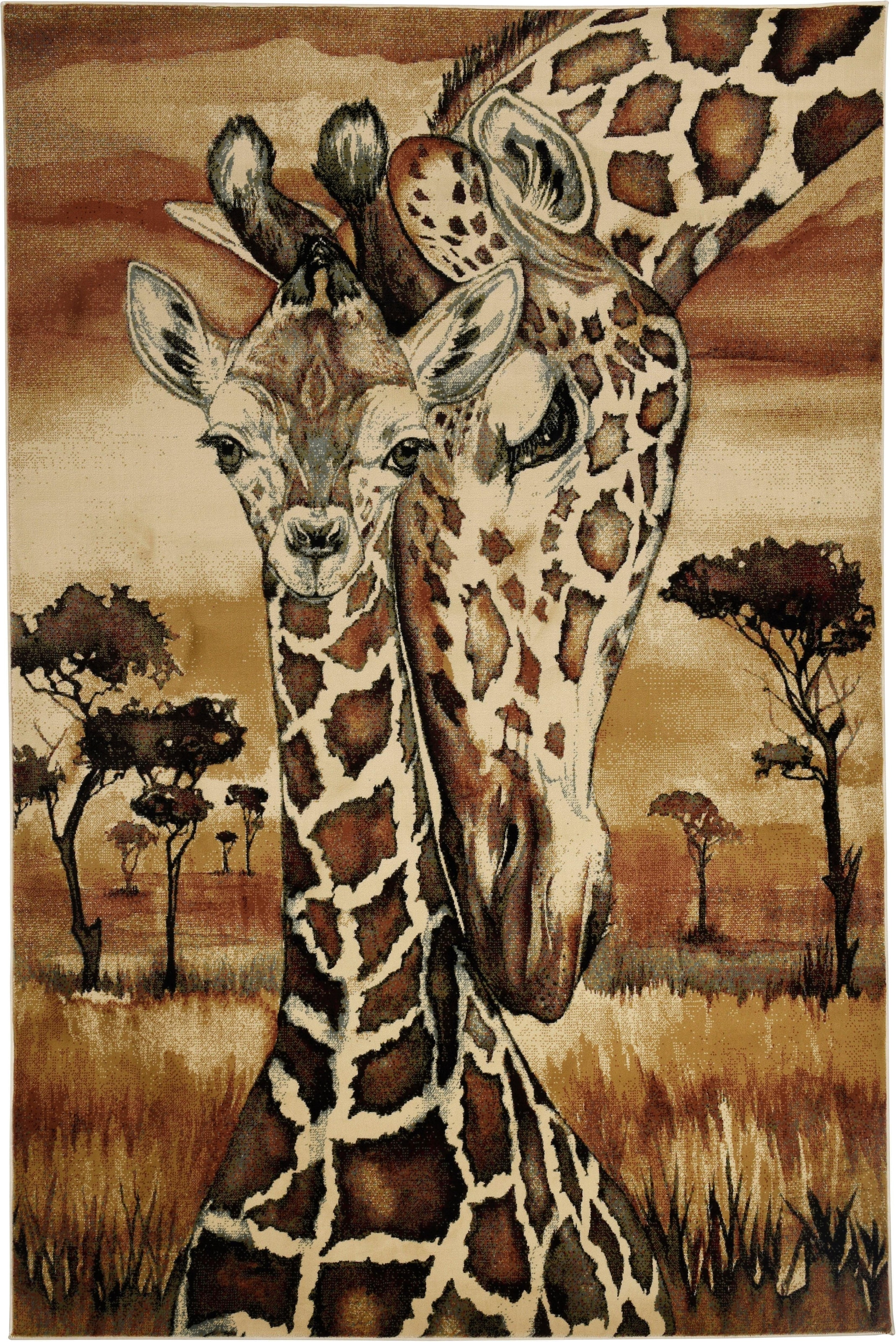 Gino Falcone Teppich »Museum Giraffe«, rechteckig, 10 mm Höhe, Kurzflor, mit Motiv, Giraffe, Wohnzimmer