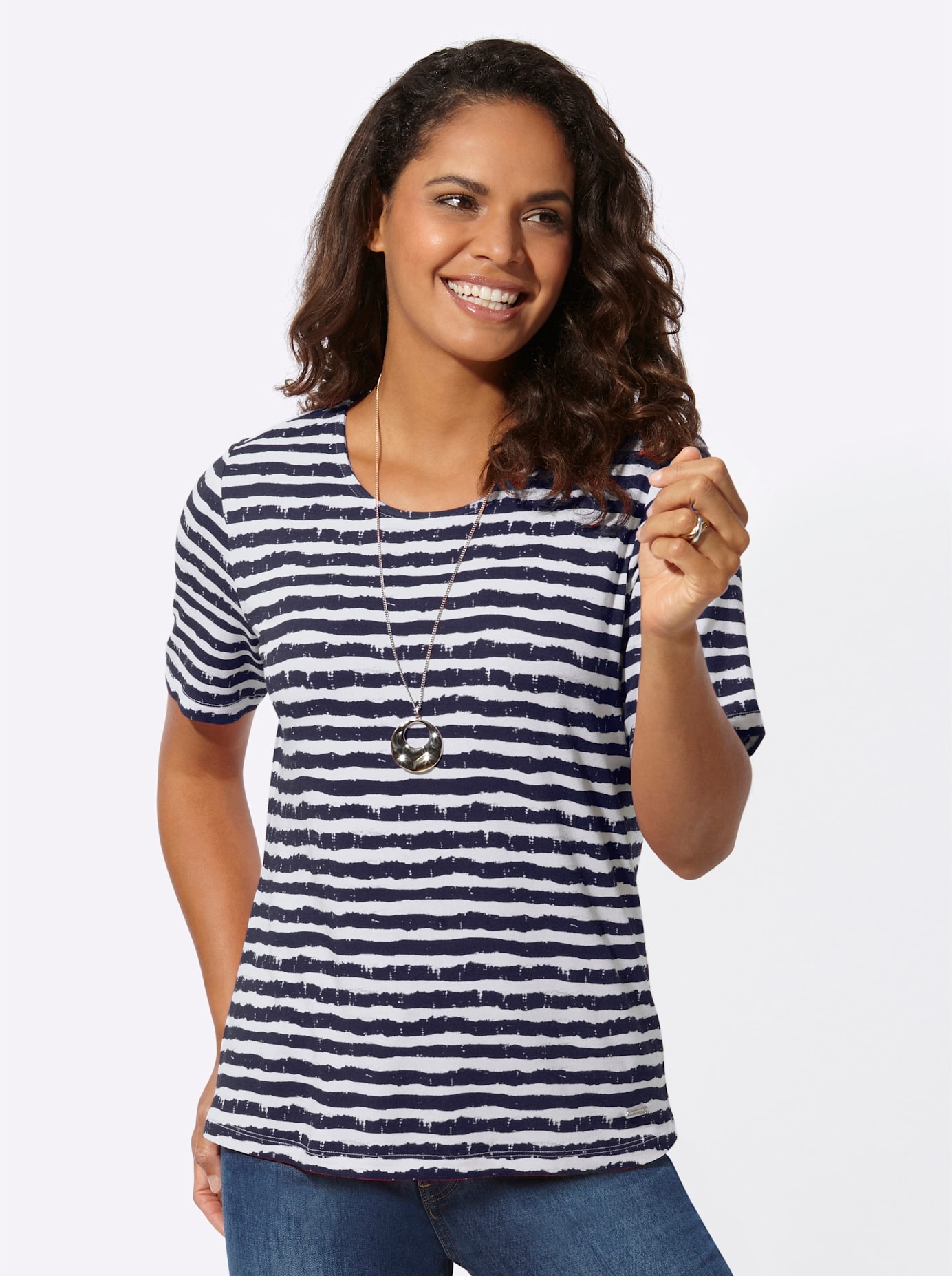 Casual Looks Kurzarmshirt "Ringelshirt" 1 Stk. tlg. günstig online kaufen