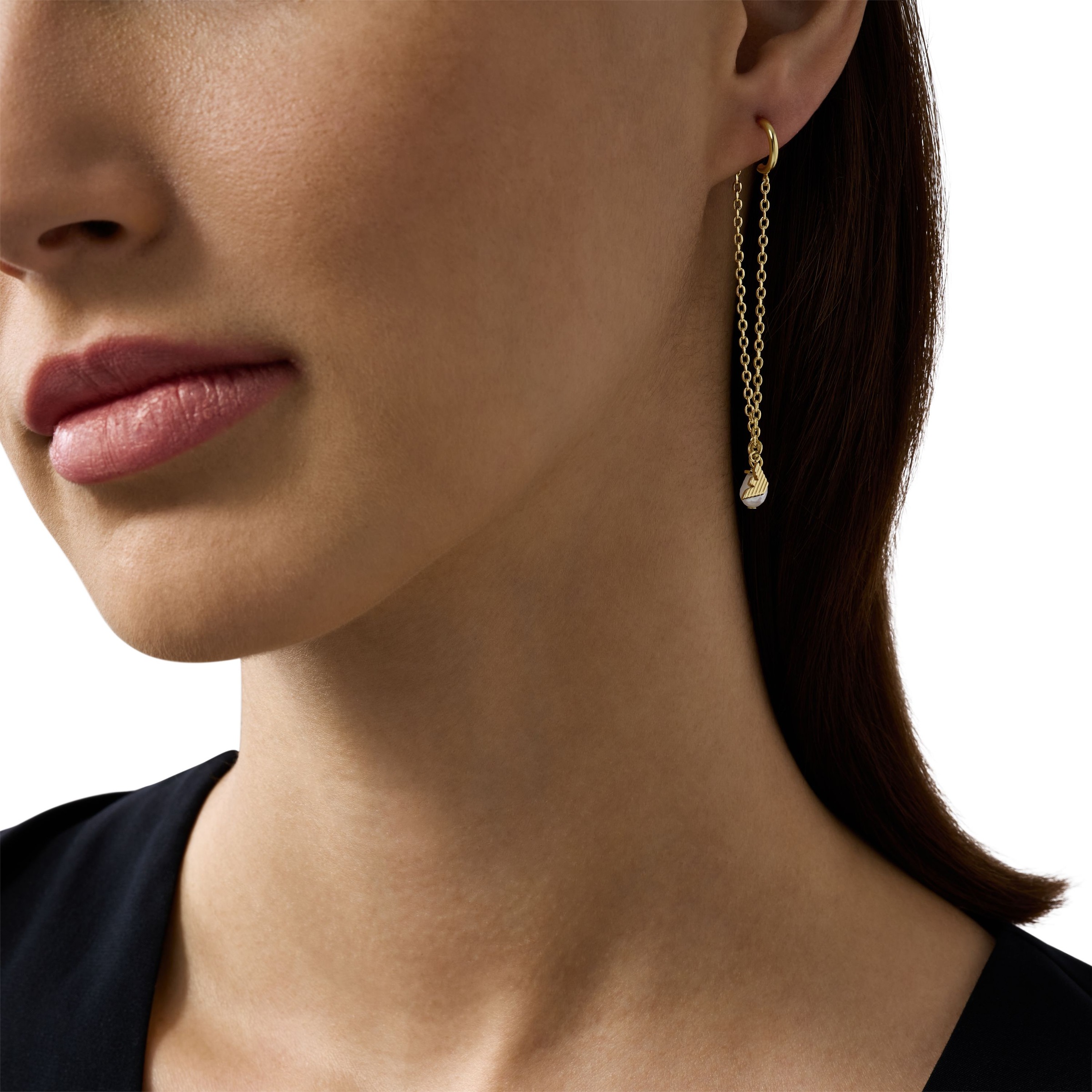 Emporio Armani Paar Ohrhänger »Schmuck Geschenk Metall, EGS3199710«, mit Süßwasserzuchtperle