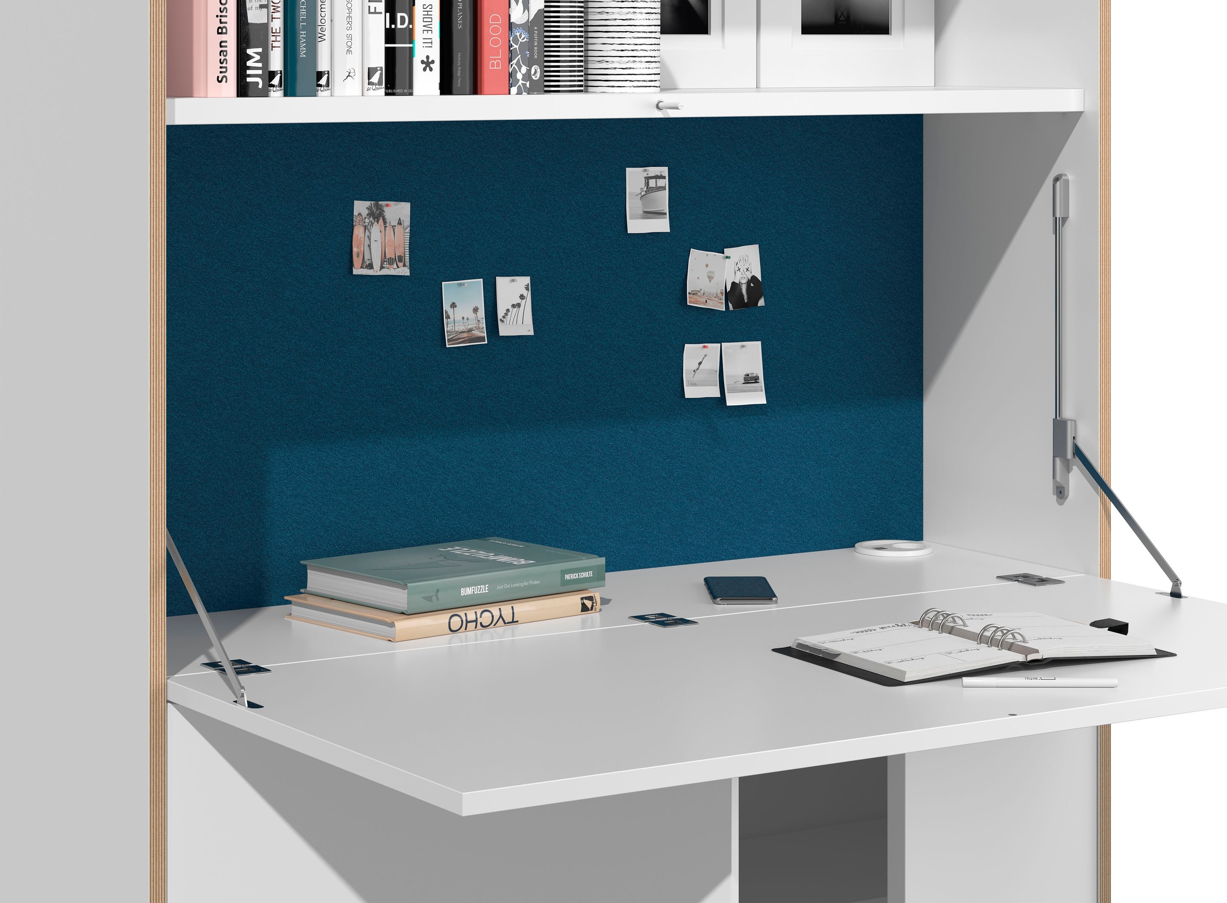 Müller SMALL LIVING Sekretär »FLAI Home-Office kompakt«, drei Rückwände: Melamin, magnetisch oder mit 6mm dickem Bulletin Board