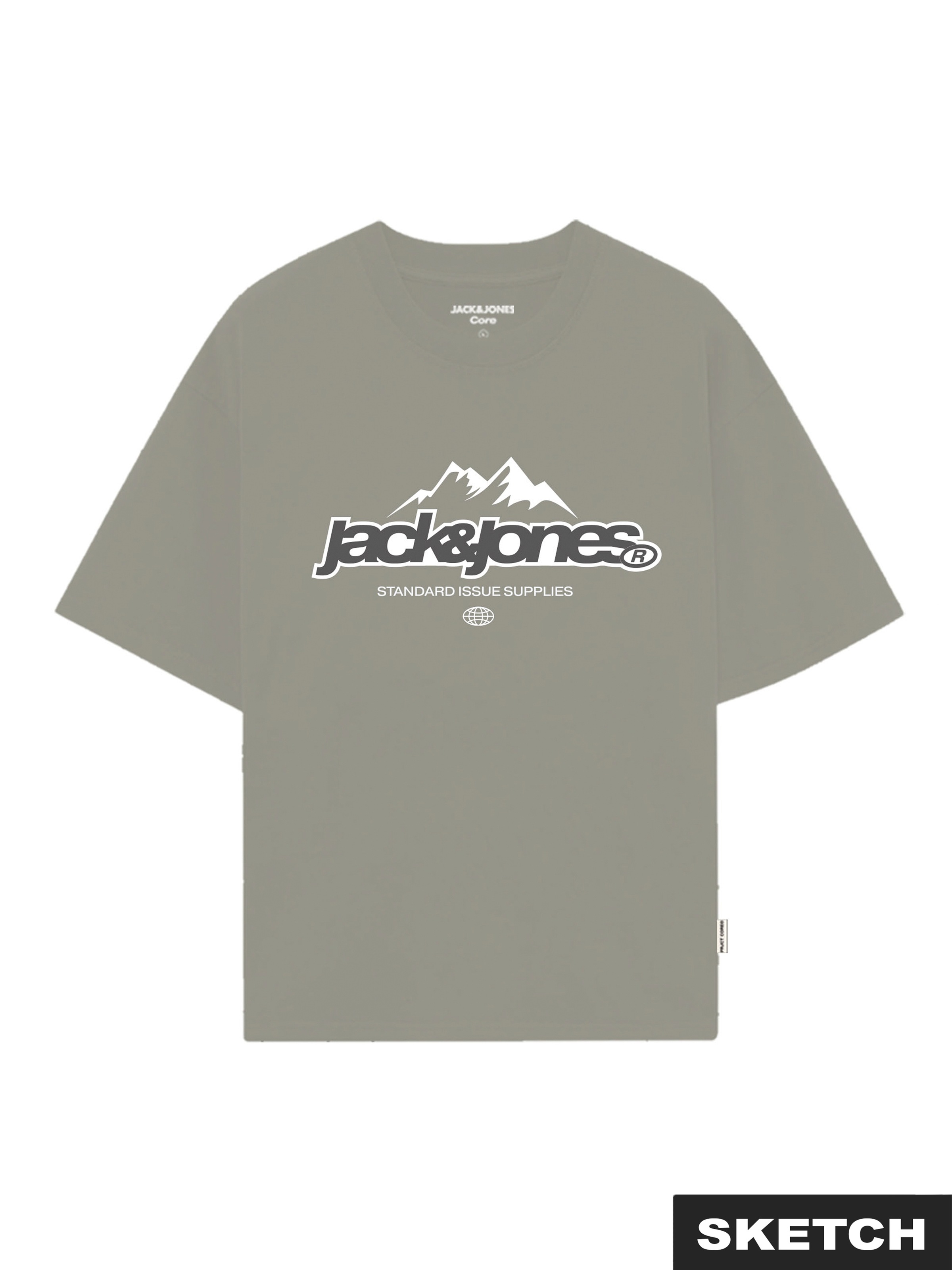 Rundhalsshirt JACK & JONES JUNIOR "JCOFLARE FRONT TEE SS CN FST 2PK MP JNR", Jungen, Gr. 164, schwarz pack:with vetiver, Single Jersey, Obermaterial: 100% Baumwolle, bedruckt, normal, Rundhals, Shirts Rundhalsshirt 2