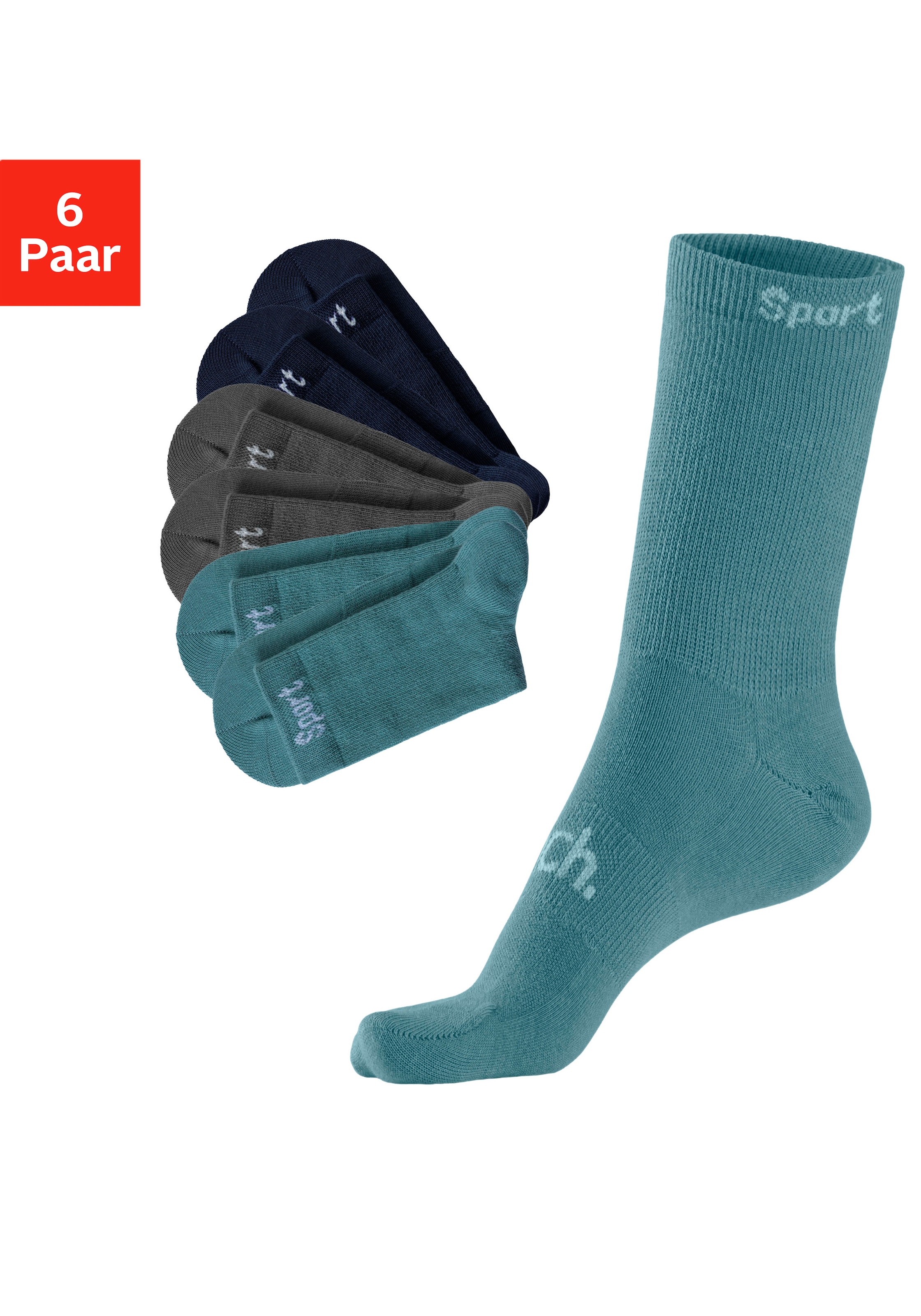 Bench. Sportsocken Packung, 6 Paar tlg. mit antibakterieller Feuchtigkeitsr günstig online kaufen