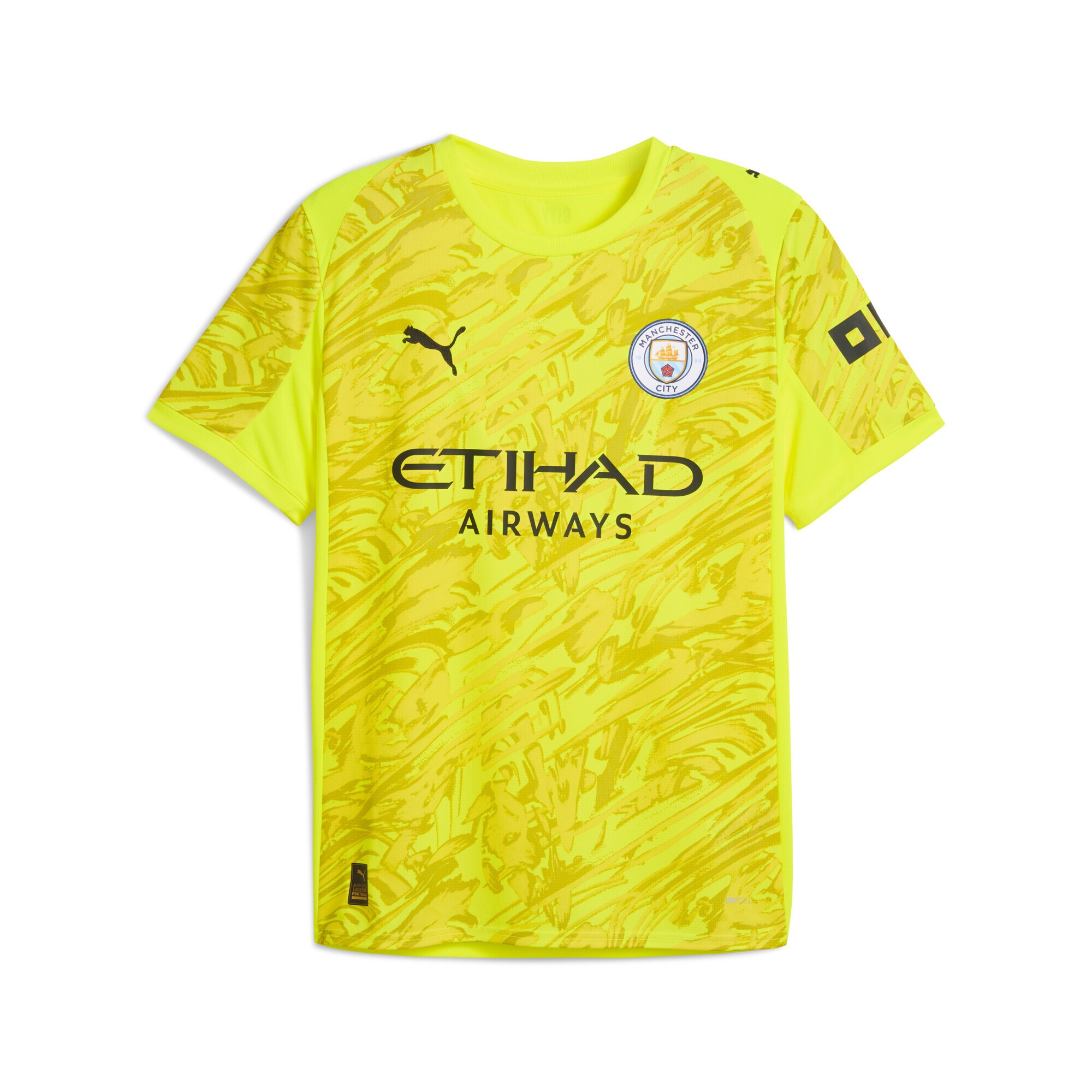 Trainingsshirt PUMA "Manchester City 25/26 Torwarttrikot Herren", Herren, Gr. L, gelb (gelb alert), Obermaterial: 100% Polyester; Rippe: 100% Polyester, regular fit, Rundhals, Shirts